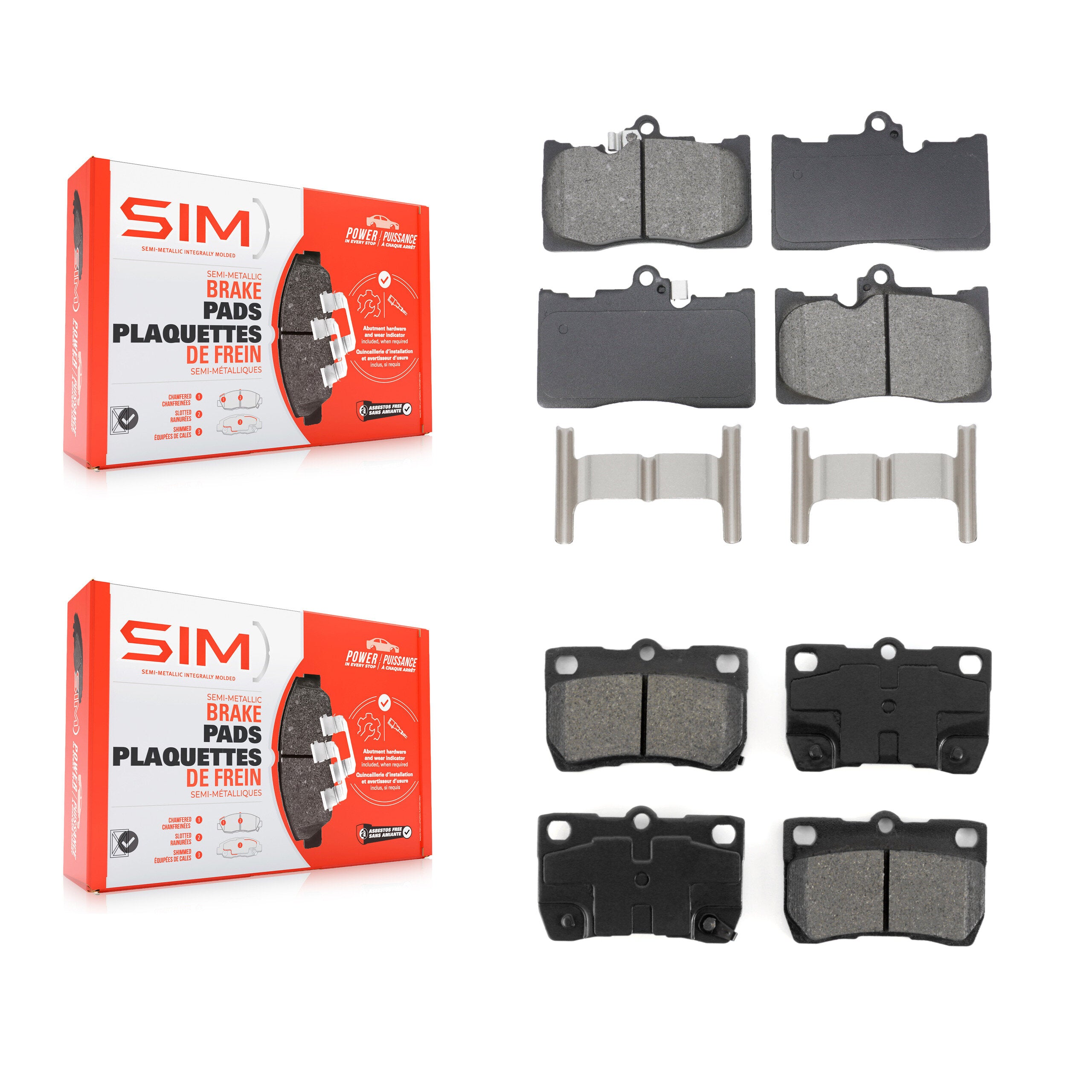 SIM KSM-100649 Disc Brake Pad for 2006-2013 Lexus GS460, Lexus GS350 and More - Front and Rear