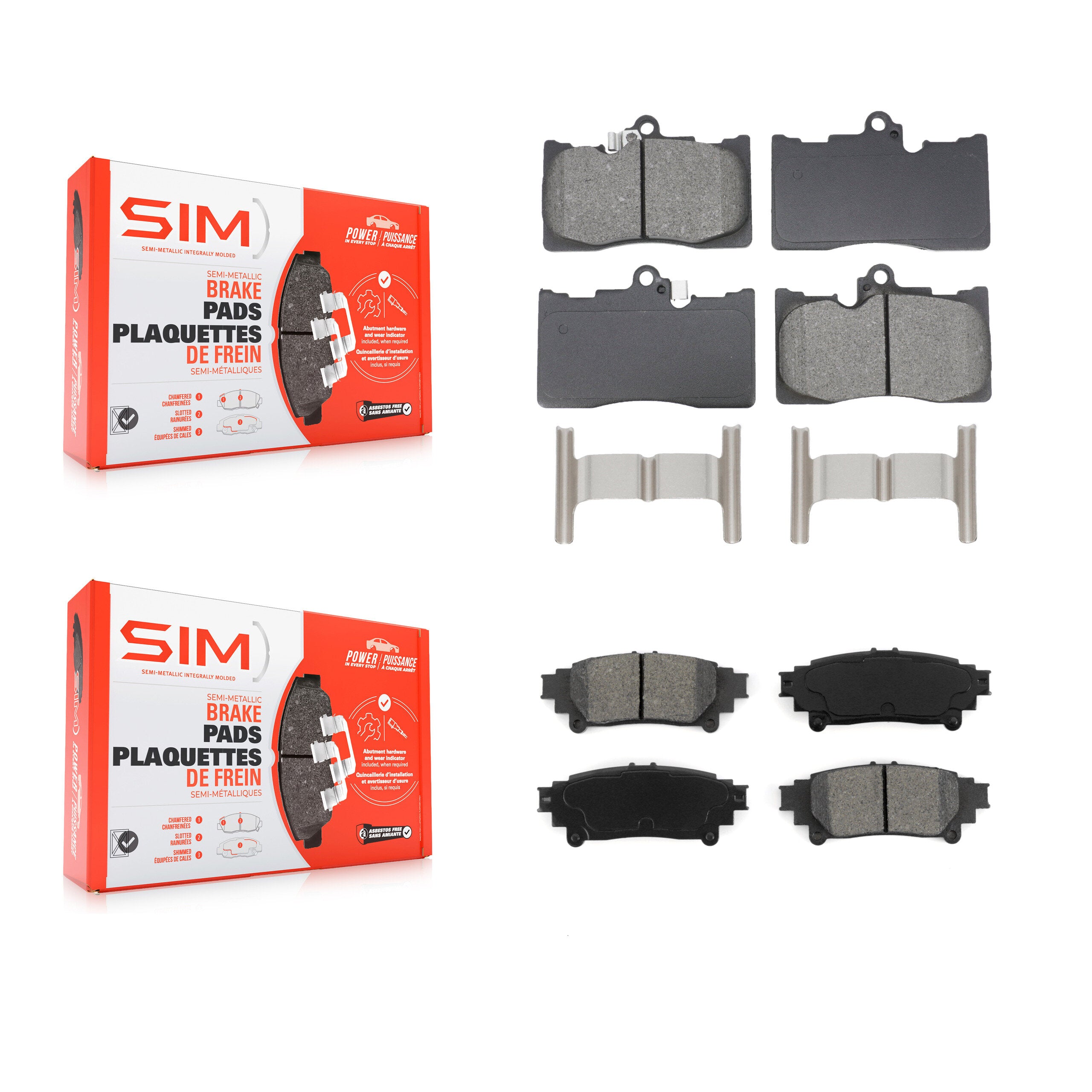 SIM KSM-100650 Disc Brake Pad for 2013-2020 Lexus GS350, Lexus RC300 and More - Front and Rear