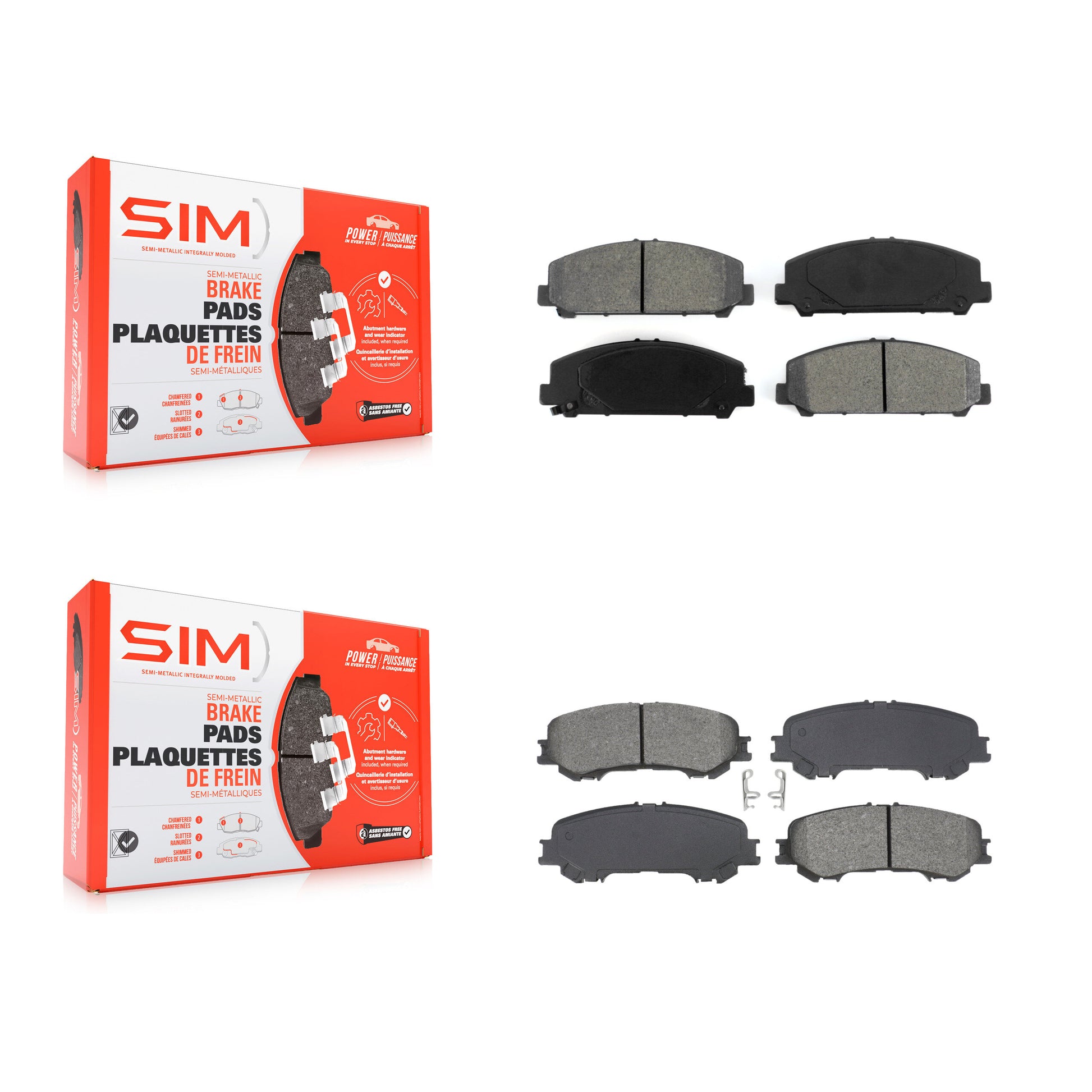 SIM KSM-100656 Disc Brake Pad for 2017-2023 Nissan TITAN - Front and Rear