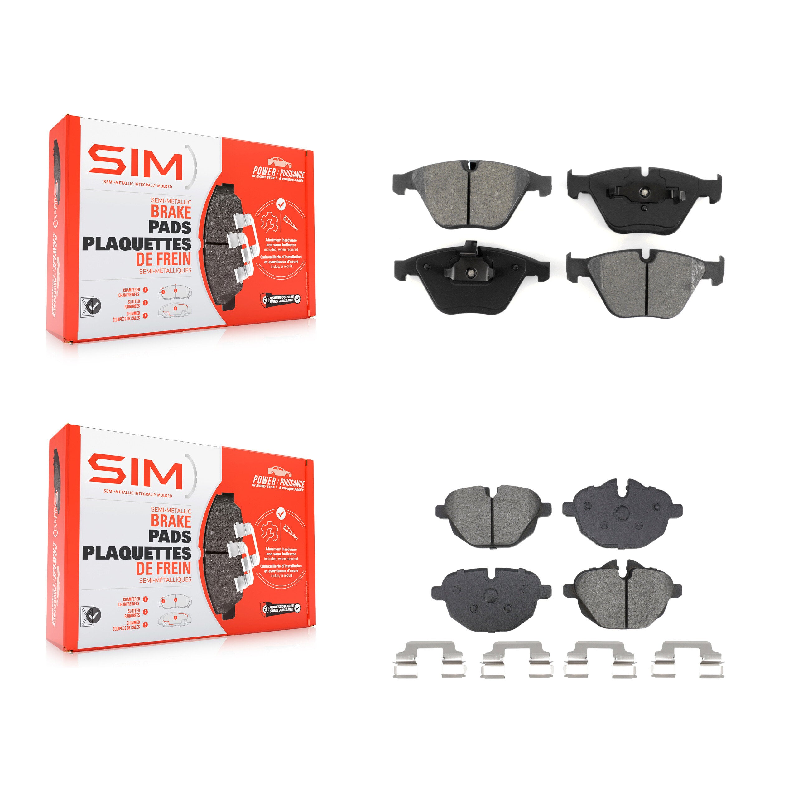 SIM KSM-100658 Disc Brake Pad for 2011-2014 BMW Z4 - Front and Rear