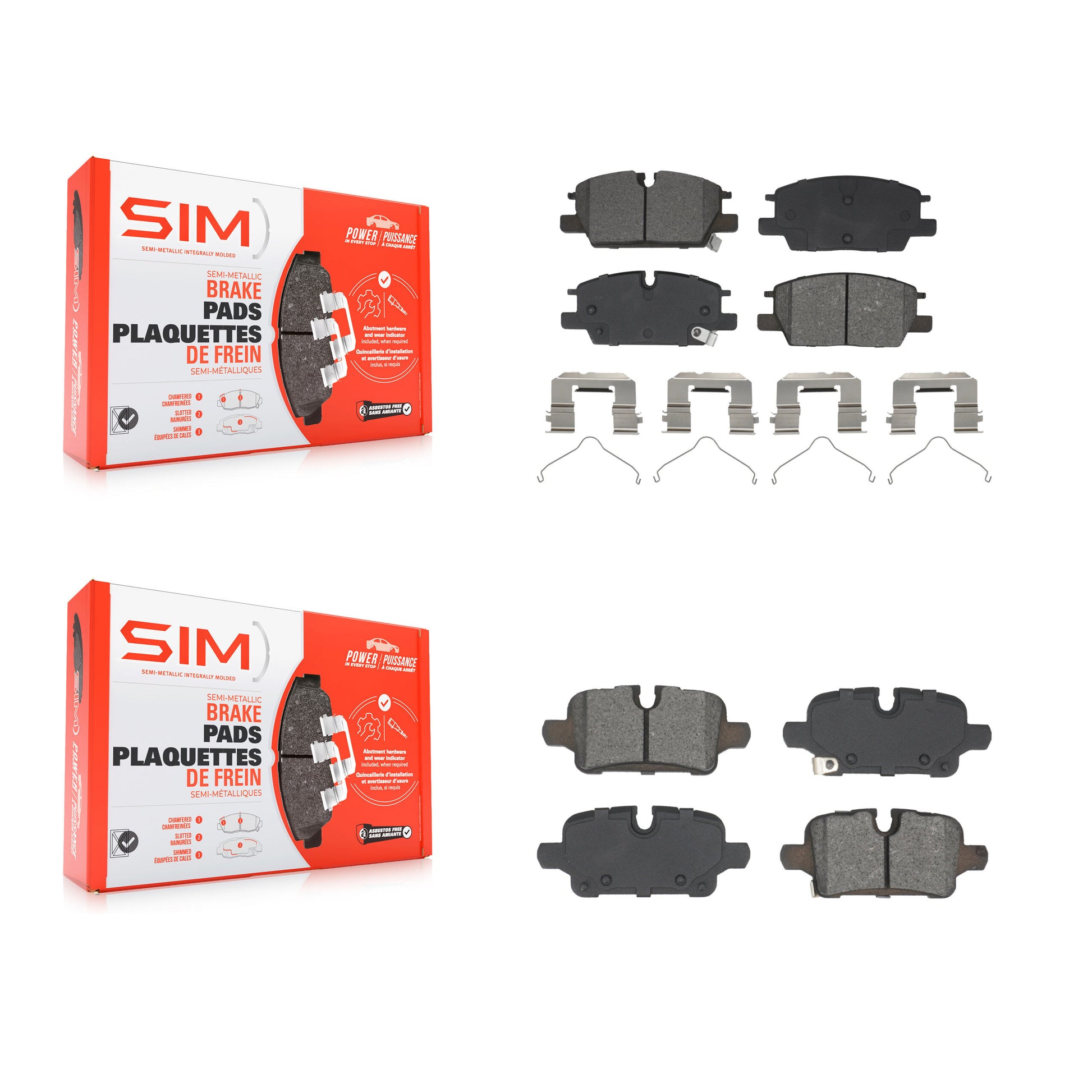 SIM KSM-100662 Disc Brake Pad for 2020-2024 Buick Envista, Chevrolet Equinox and More - Front and Rear