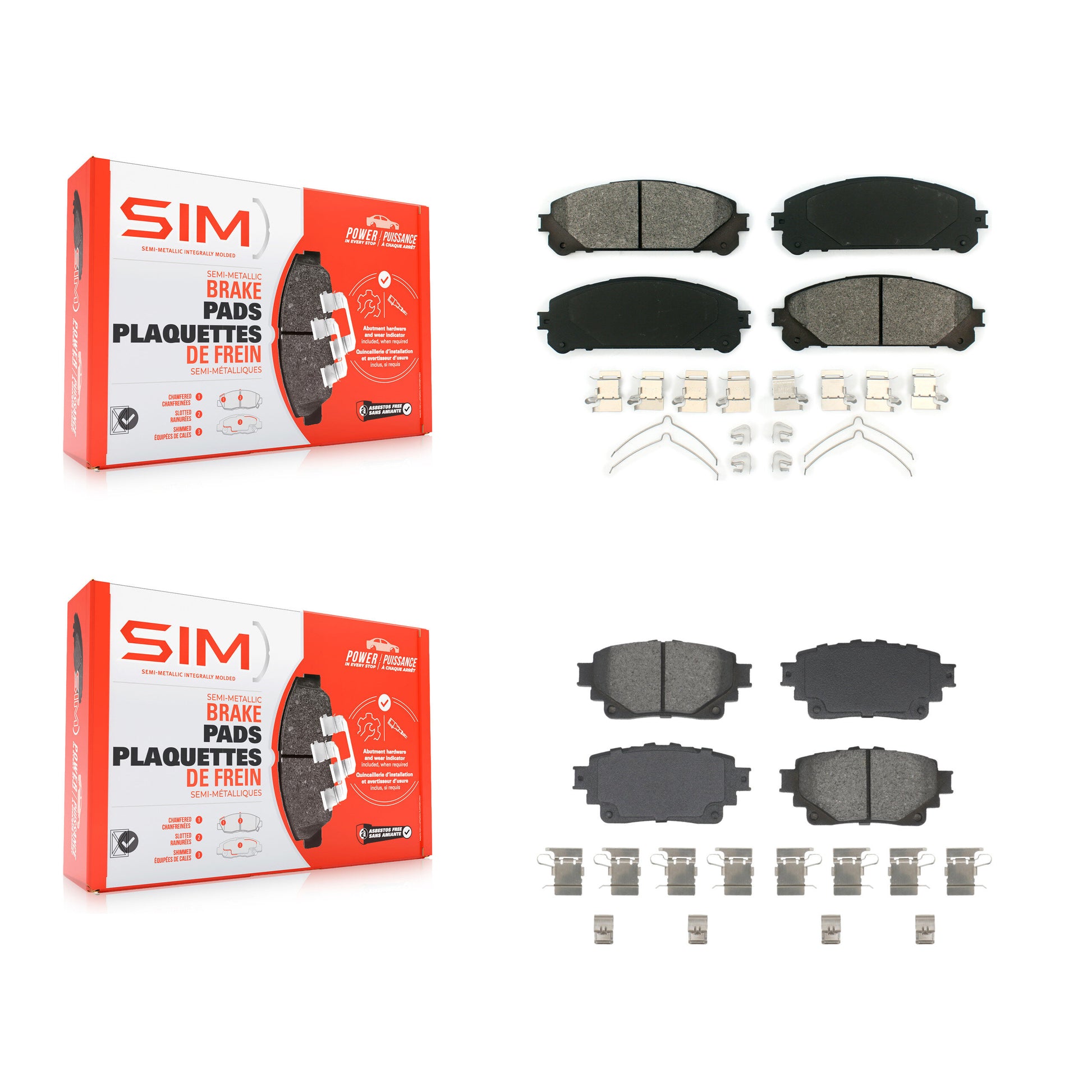 SIM KSM-100667 Disc Brake Pad for 2020-2024 Lexus RZ450e, Subaru Solterra and More - Front and Rear