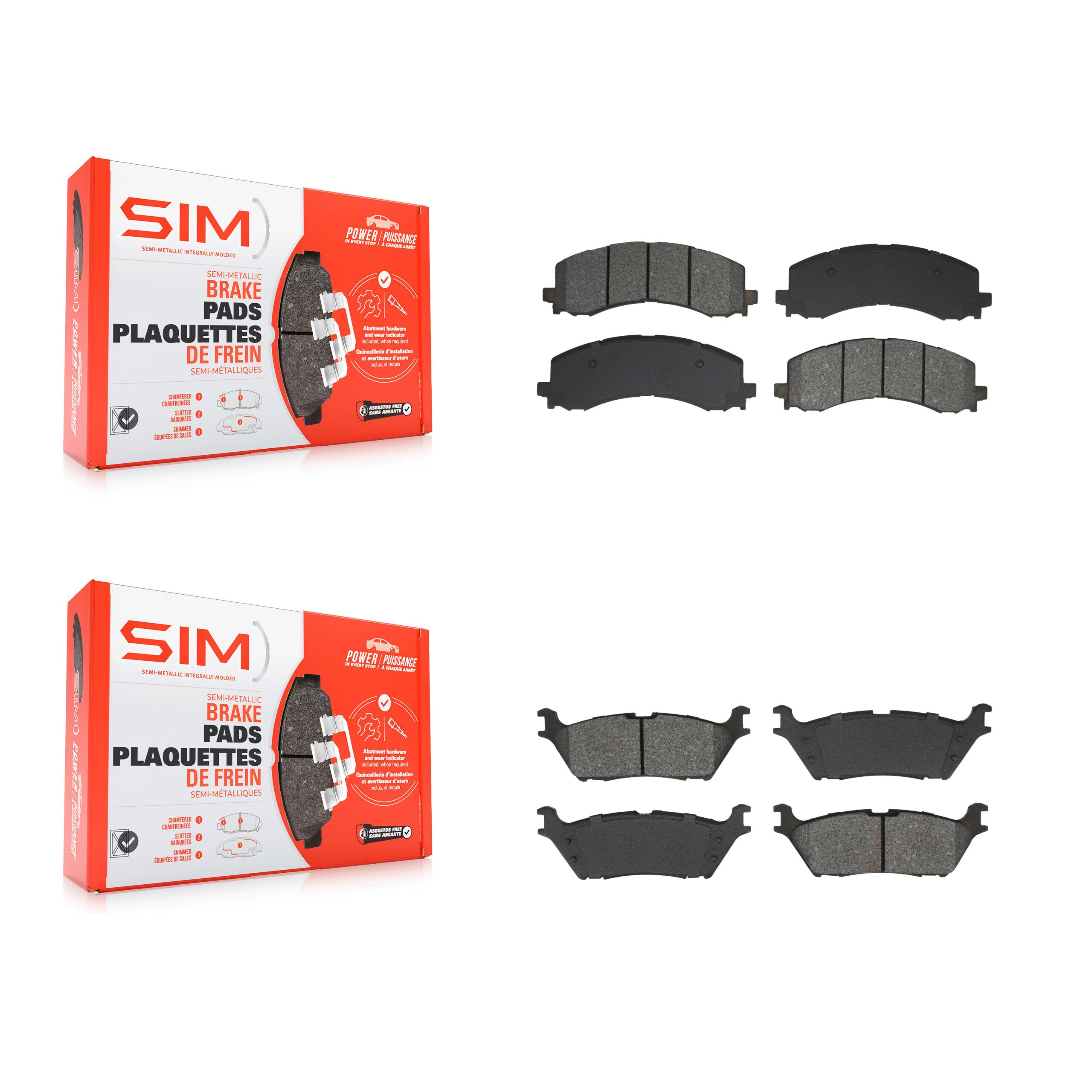 SIM KSM-100671 Disc Brake Pad for 2021-2025 Ford Bronco, Ford Expedition and More - Front and Rear
