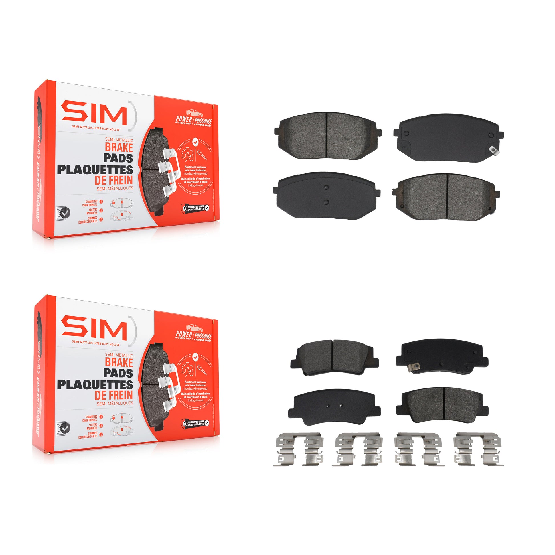 SIM KSM-100672 Disc Brake Pad for 2022-2025 Kia Sportage, Hyundai Tucson - Front and Rear