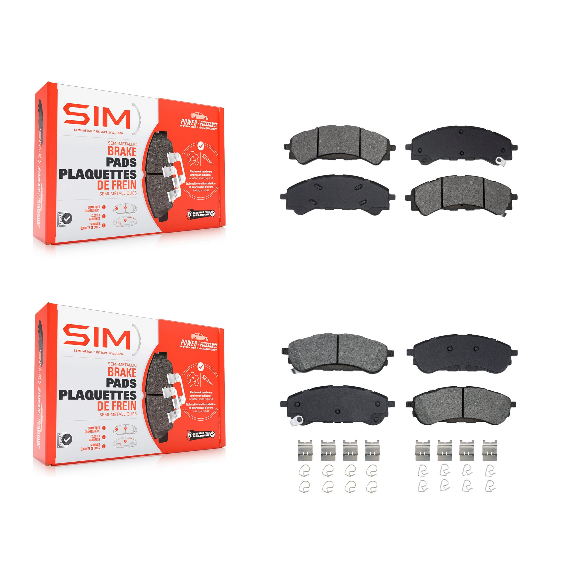 SIM KSM-100675 Disc Brake Pad for 2019-2023 Ford Ranger - Front and Rear