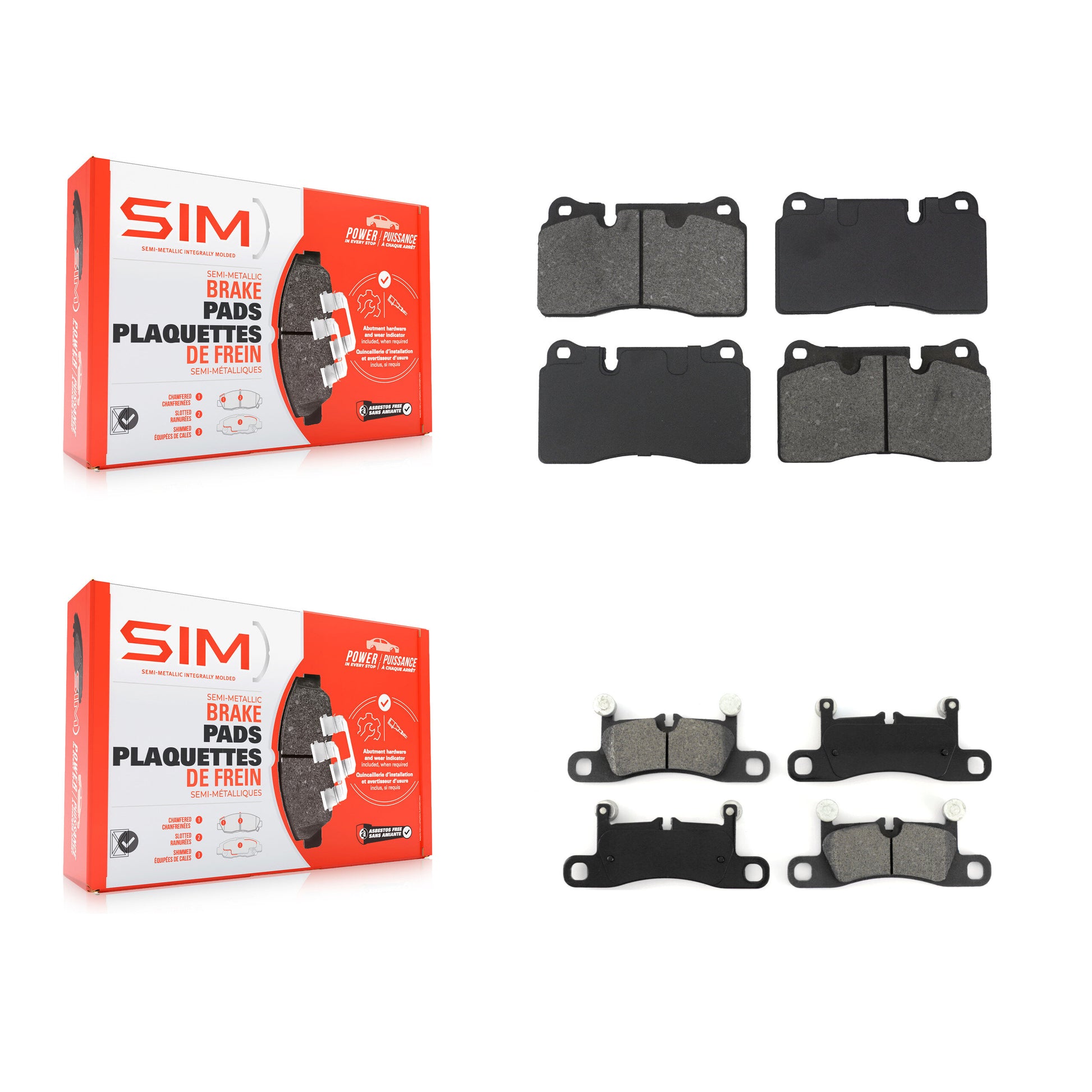SIM KSM-100676 Disc Brake Pad for 2011-2017 Volkswagen Touareg - Front and Rear
