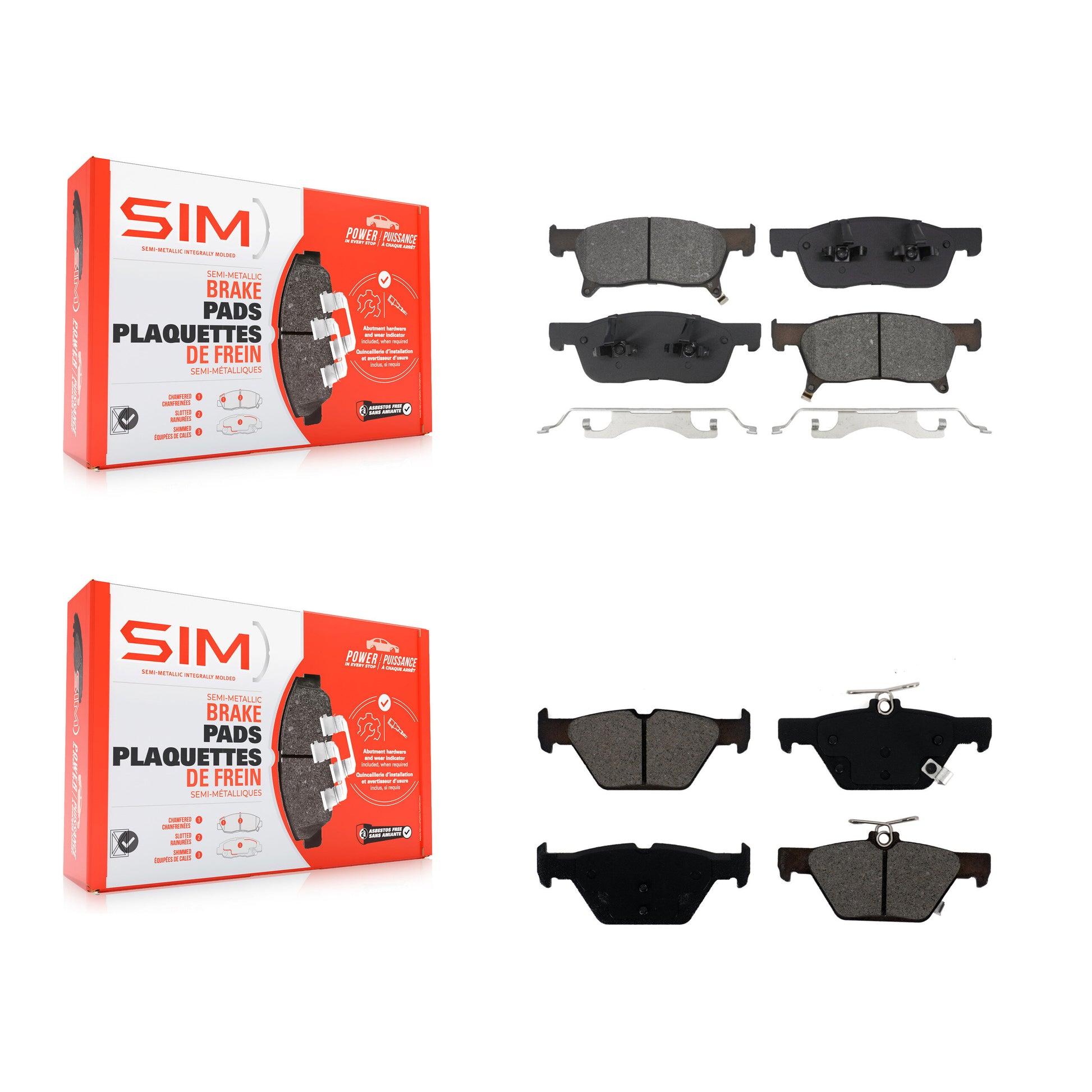 SIM KSM-100678 Disc Brake Pad for 2019-2024 Subaru Ascent - Front and Rear