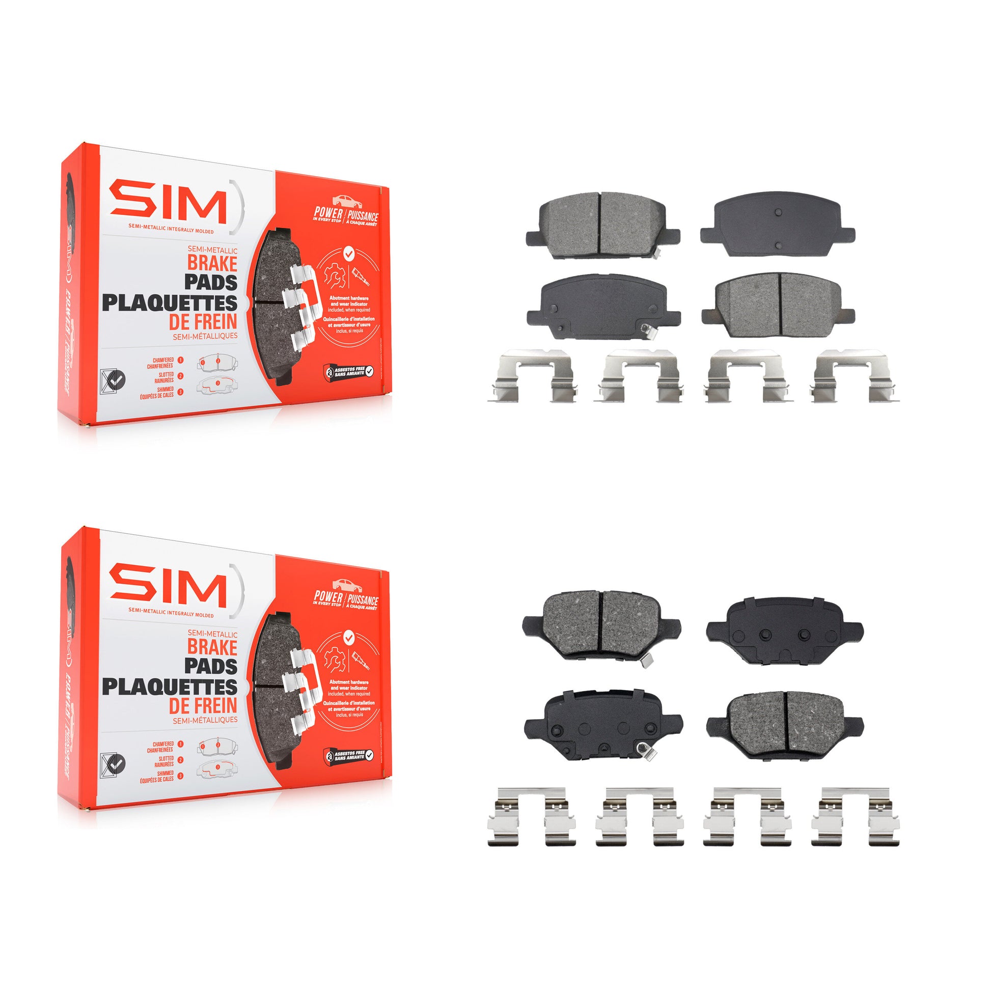 SIM KSM-100679 Disc Brake Pad for 2018-2022 Buick Encore, Chevrolet Trax - Front and Rear