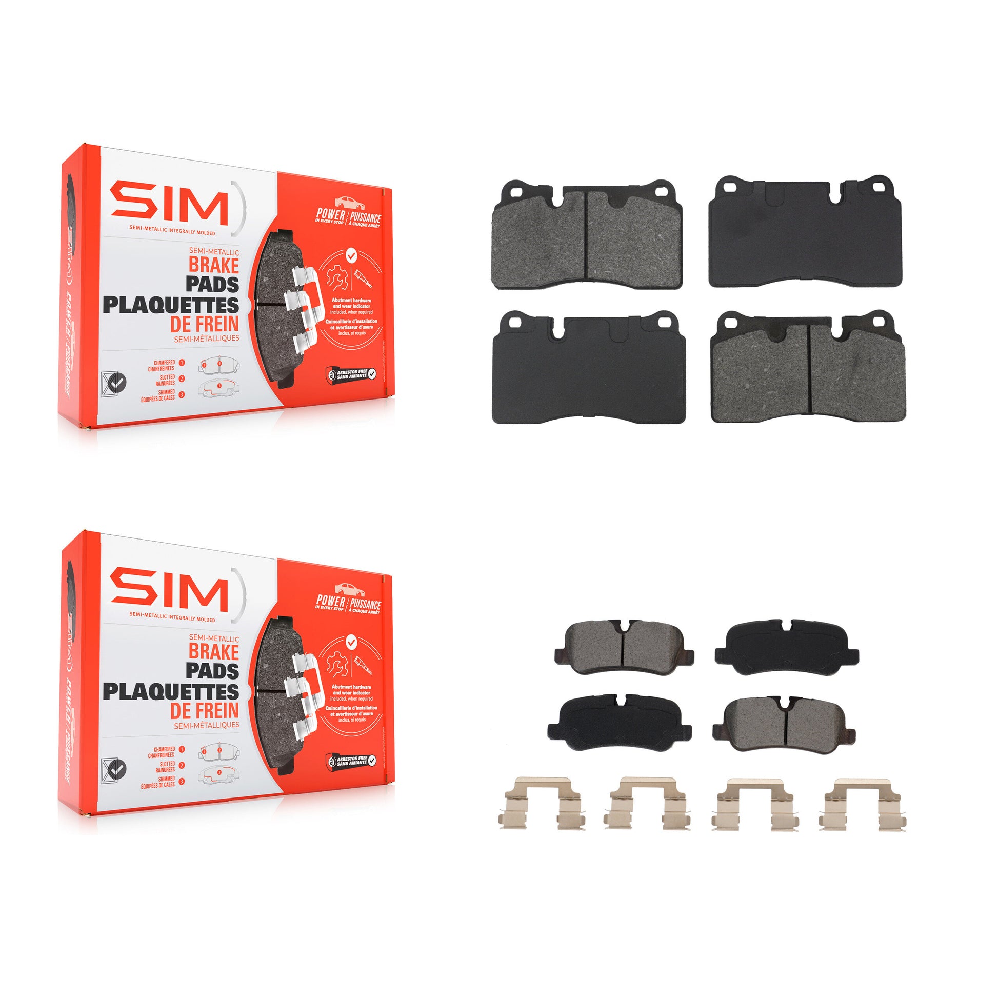 SIM KSM-100681 Disc Brake Pad for 2006-2009 Land Rover Range Rover - Front and Rear