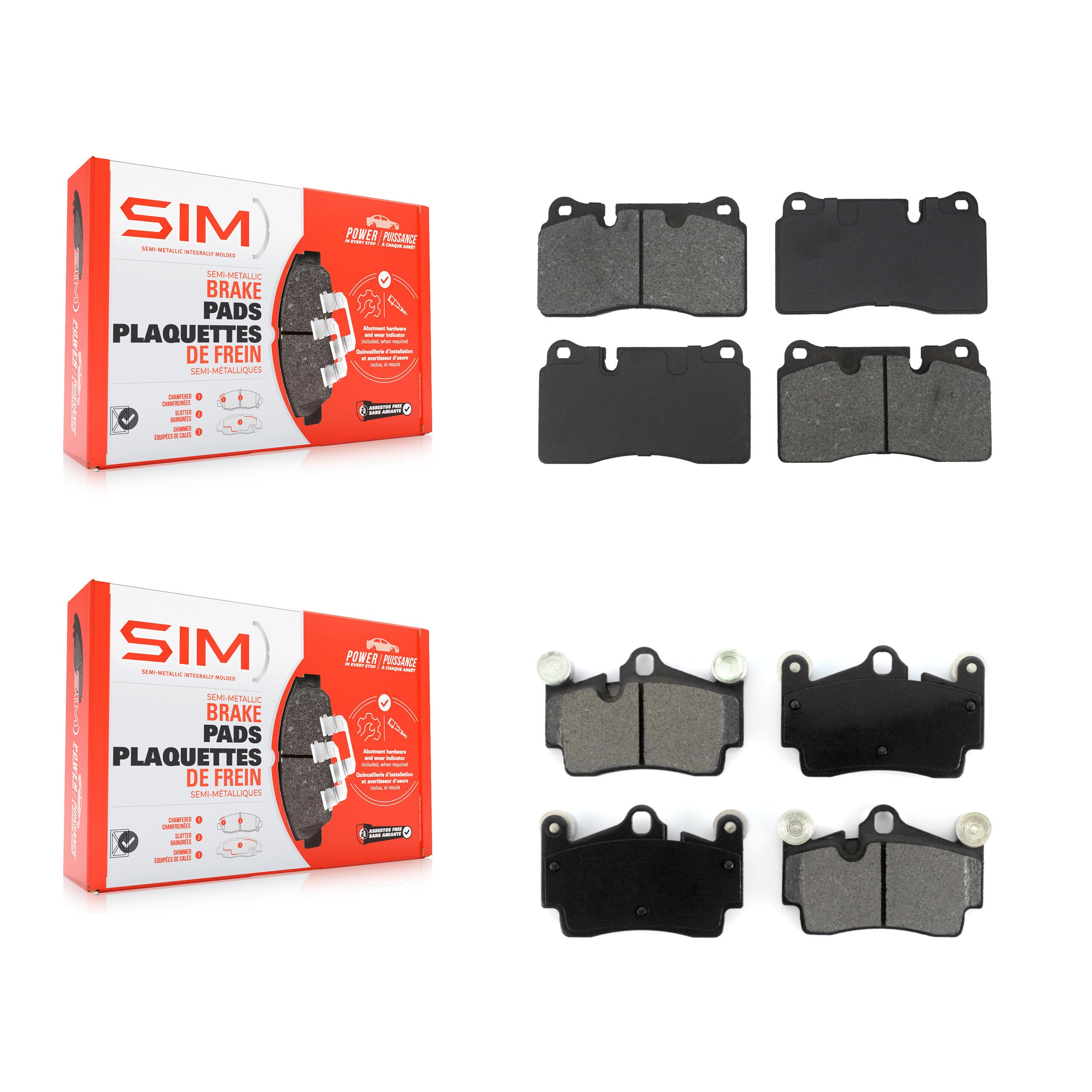 SIM KSM-100682 Disc Brake Pad for 2008-2010 Volkswagen Touareg - Front and Rear