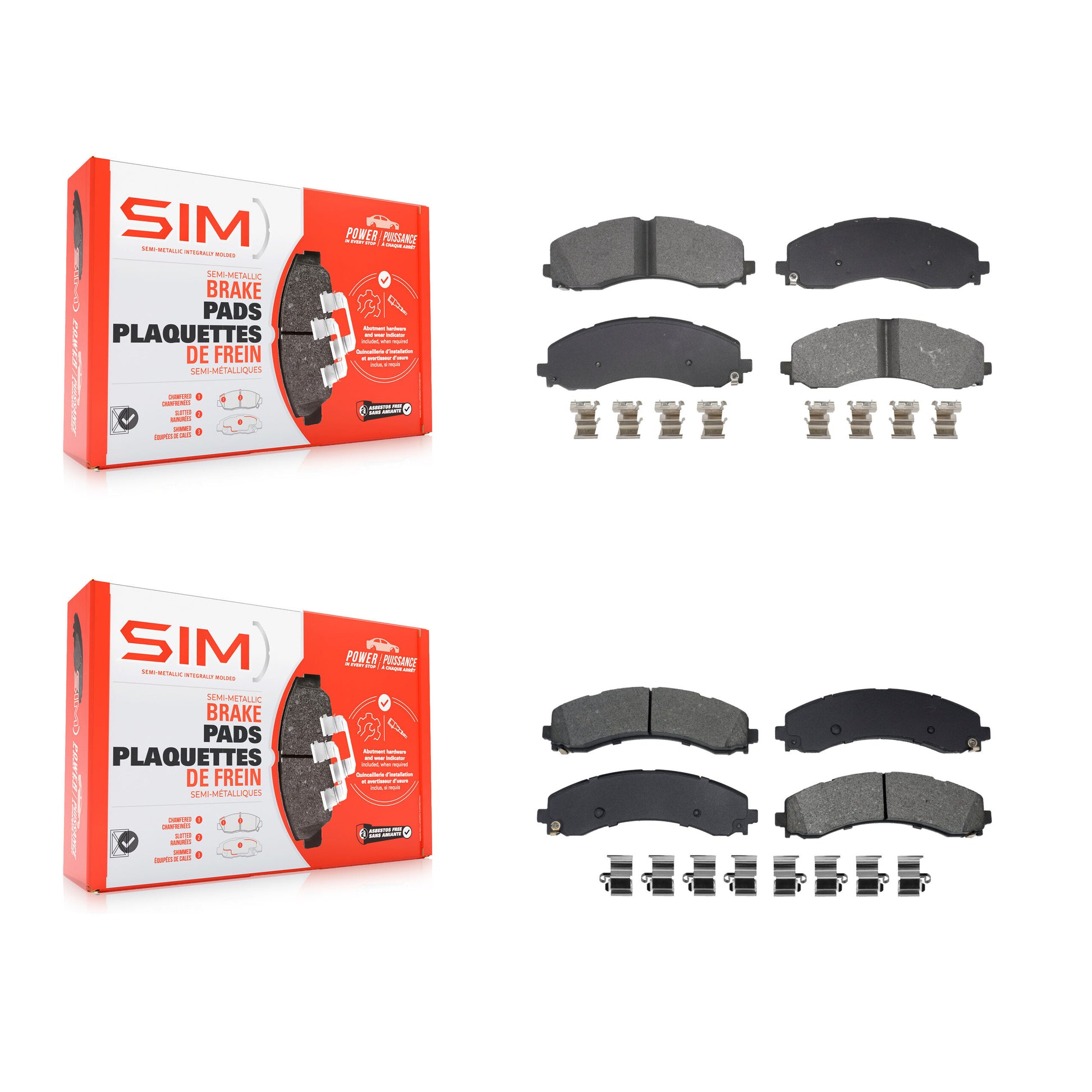 SIM KSM-100685 Disc Brake Pad for 2019-2022 Ram 3500 - Front and Rear