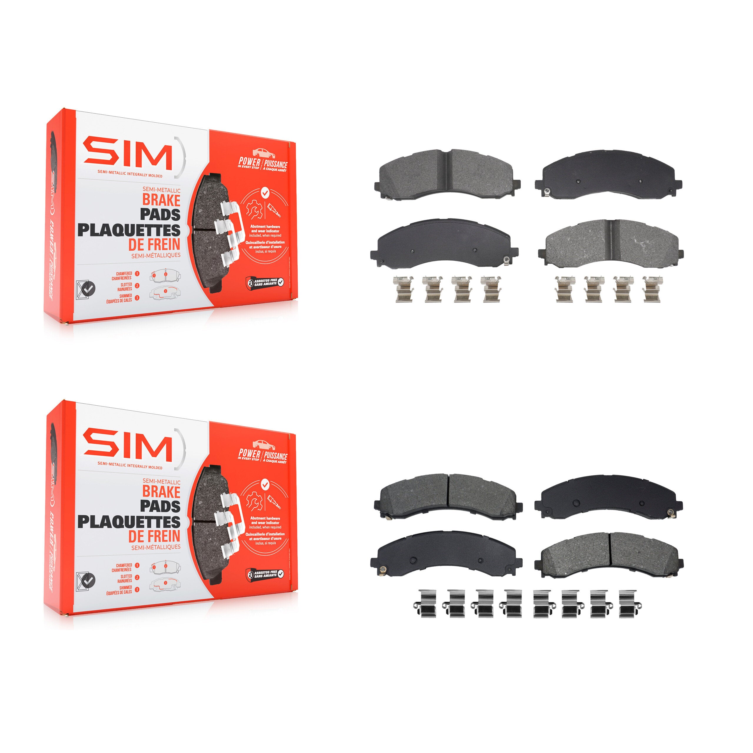 SIM KSM-100685 Disc Brake Pad for 2019-2022 Ram 3500 - Front and Rear