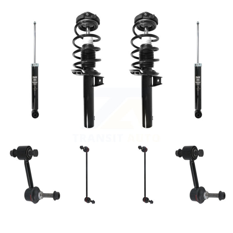 Transit Auto KSS-107680 Suspension Strut and Coil Spring Assembly for 2006-2013 Audi A3, Audi A3 Quattro, Volkswagen Rabbit - Front and Rear