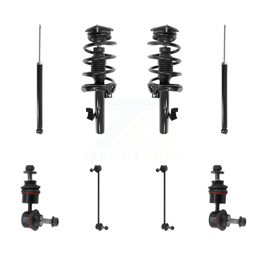 Transit Auto KSS-107770 Suspension Strut and Coil Spring Assembly for 2005-2013 Volvo V50, Volvo C30, Volvo S40 - Front and Rear