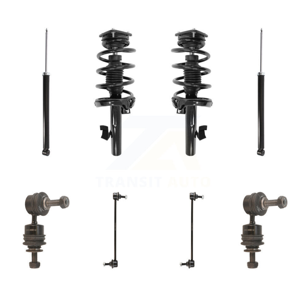 Transit Auto KSS-107791 Suspension Strut and Coil Spring Assembly for 2005-2013 Volvo V50, Volvo C30, Volvo S40 - Front and Rear