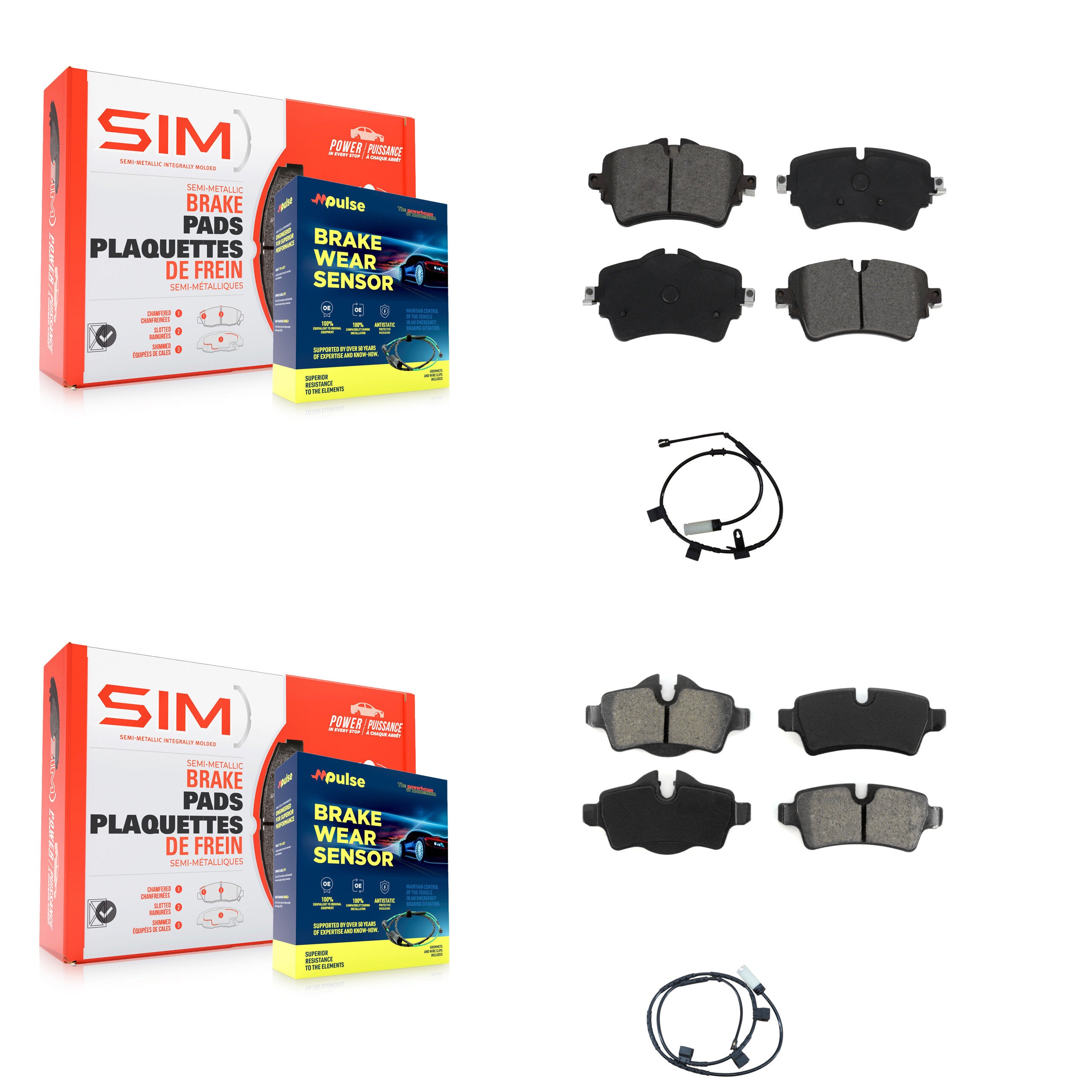 SIM KSW-100001 Disc Brake Pad for 2015 Mini Cooper - Front and Rear