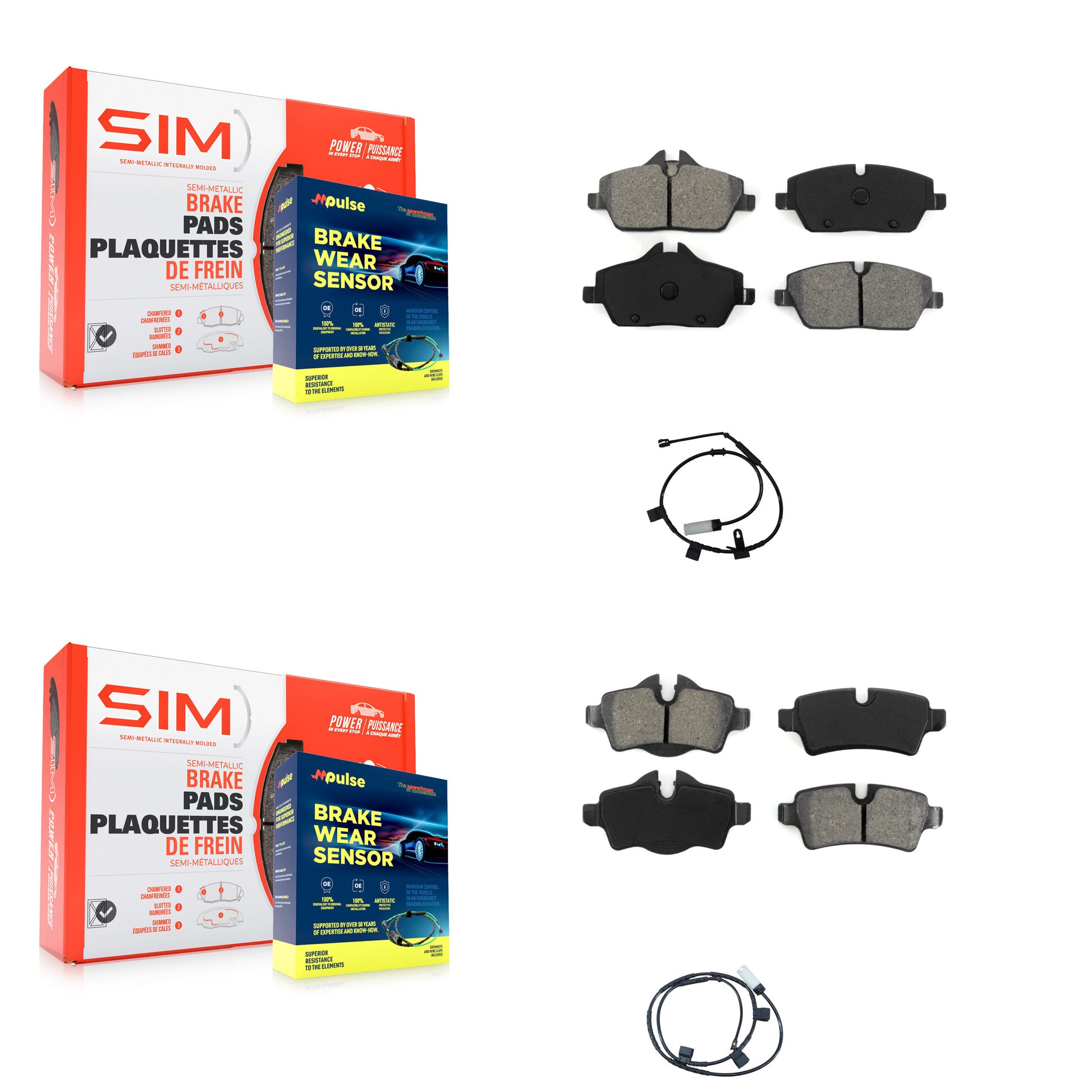 SIM KSW-100005 Disc Brake Pad for 2011-2015 Mini Cooper - Front and Rear