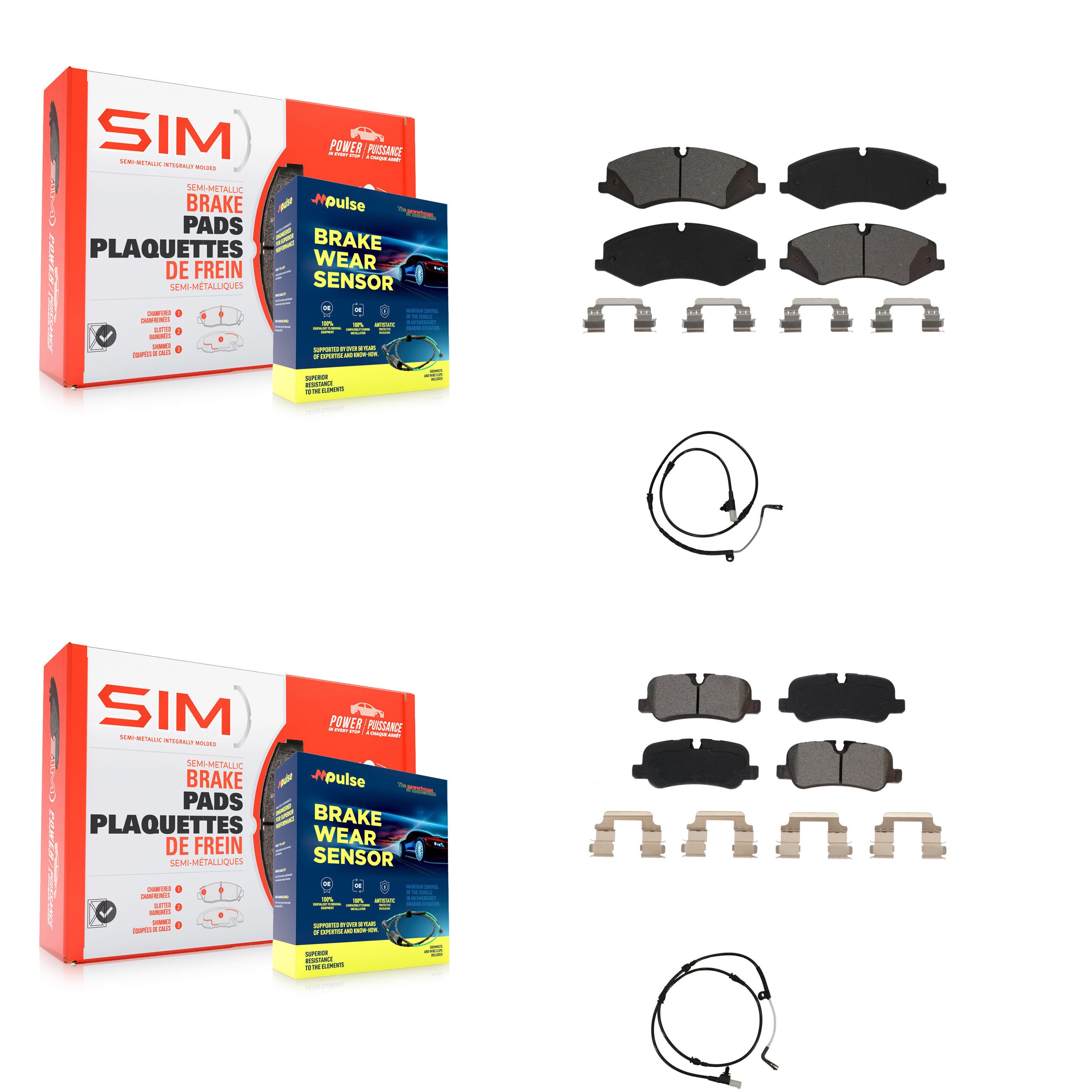 SIM KSW-100009 Disc Brake Pad for 2010-2013 Land Rover Range Rover Sport - Front and Rear