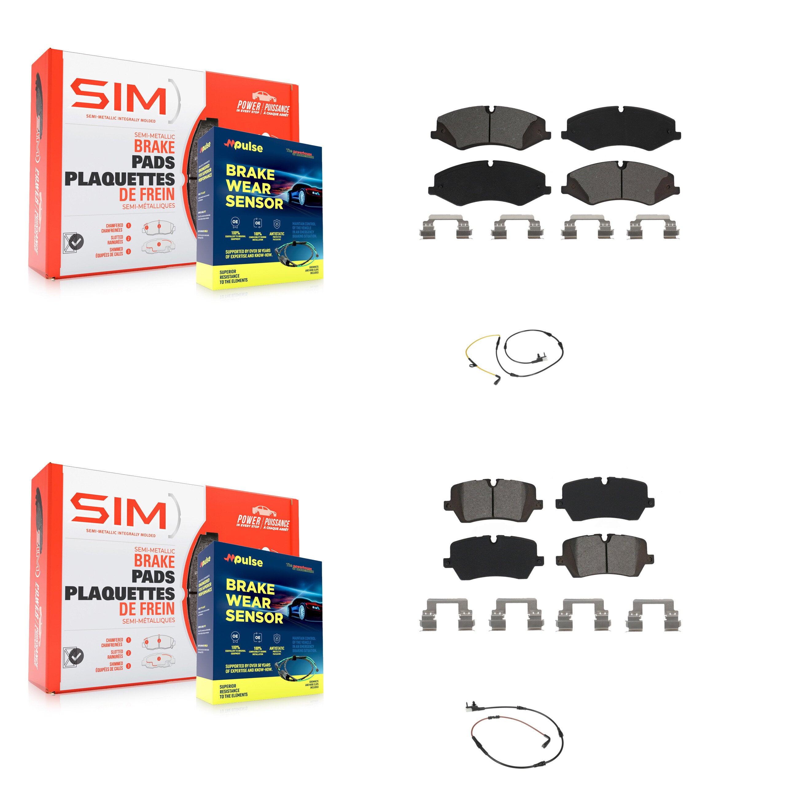SIM KSW-100010 Disc Brake Pad for 2014-2017 Land Rover Discovery, Land Rover Range Rover, Land Rover Range Rover Sport - Front and Rear