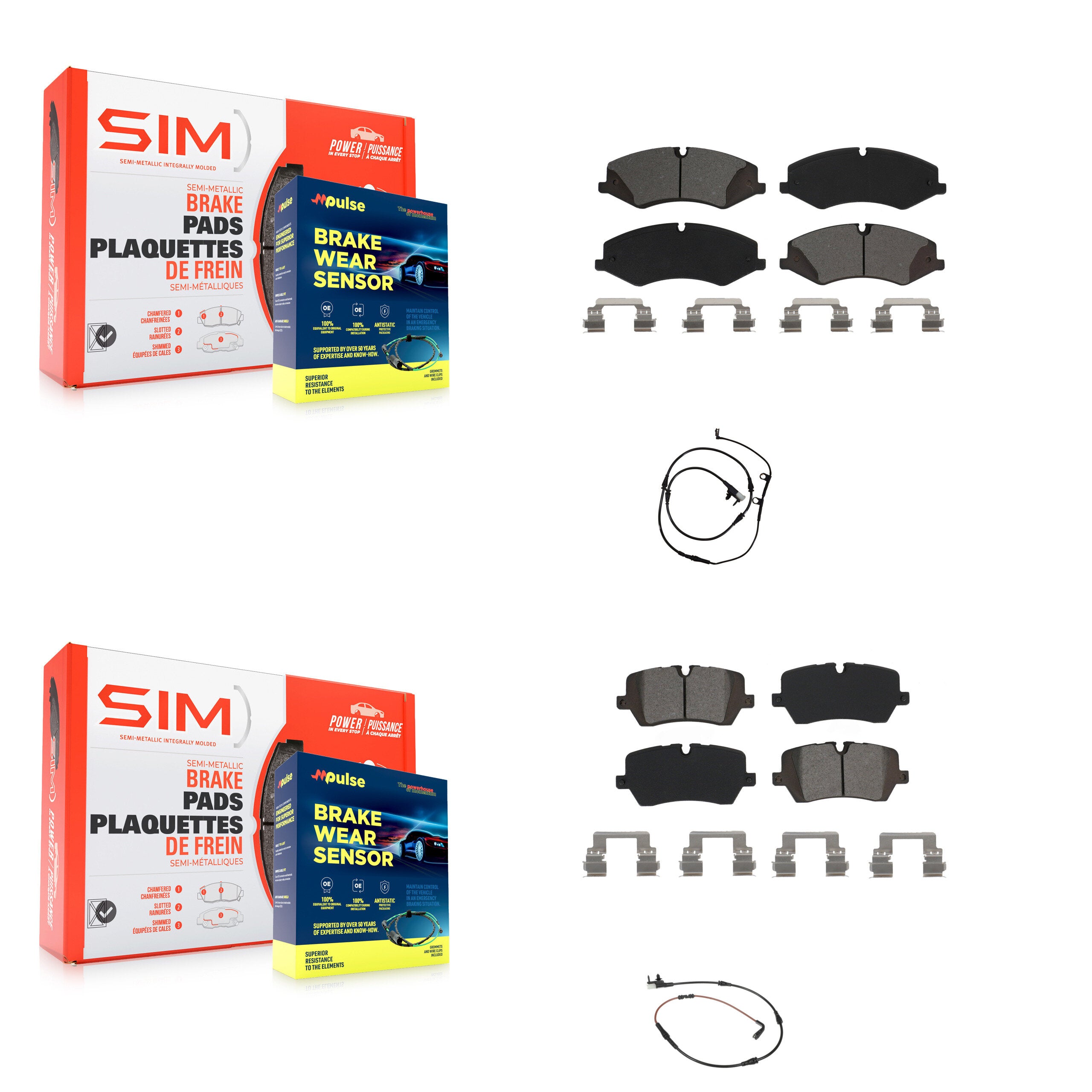 SIM KSW-100011 Disc Brake Pad for 2016-2017 Land Rover Range Rover, Land Rover Range Rover Sport - Front and Rear
