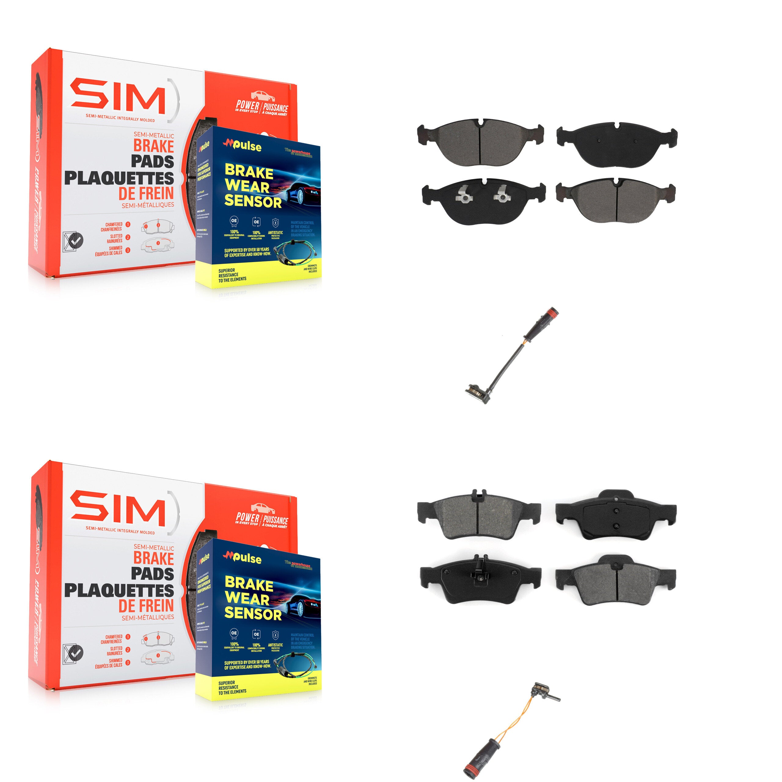 SIM KSW-100013 Disc Brake Pad for 2003-2006 Mercedes-Benz S430, Mercedes-Benz S500 - Front and Rear
