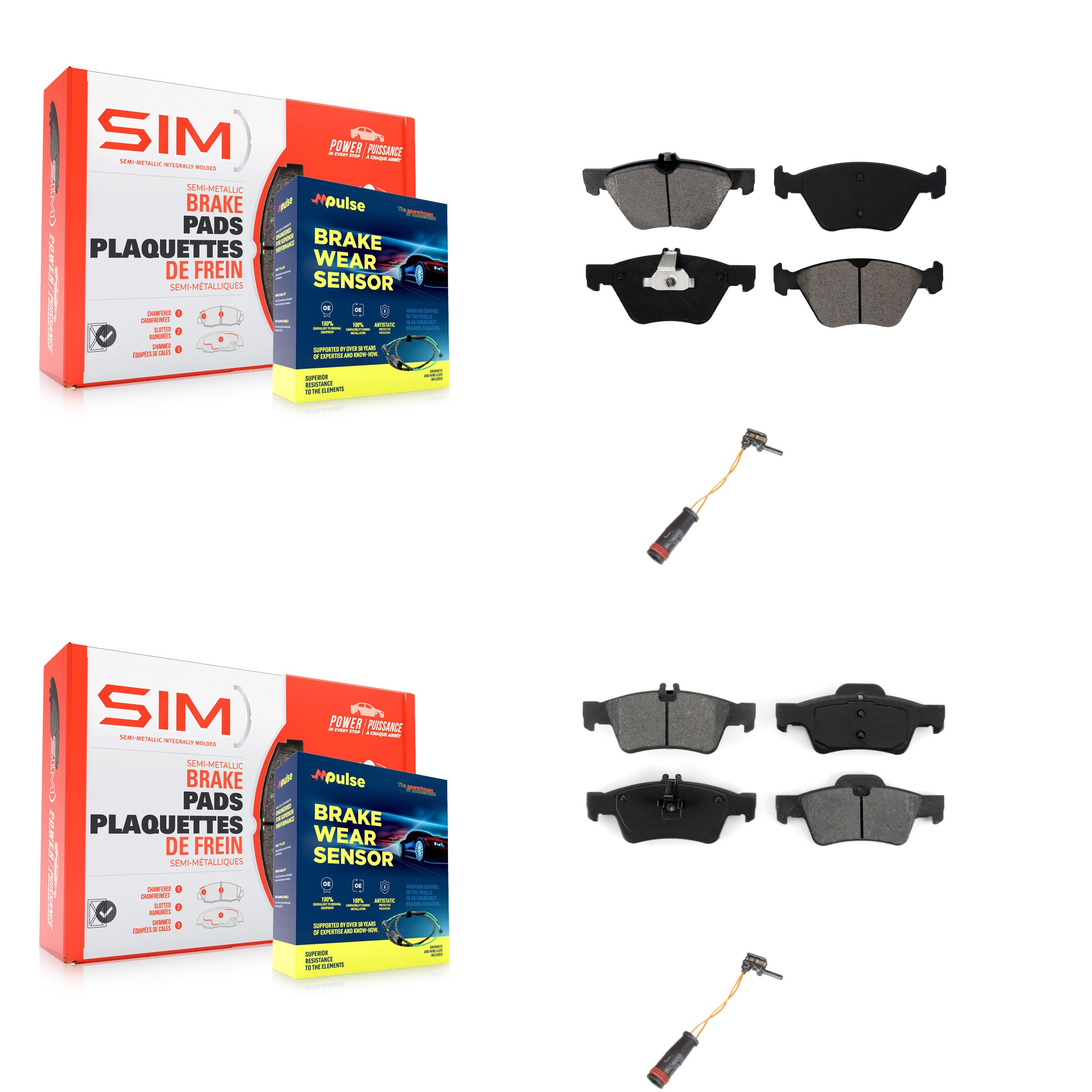 SIM KSW-100018 Disc Brake Pad for 2006-2009 Mercedes-Benz E300, Mercedes-Benz E350 - Front and Rear