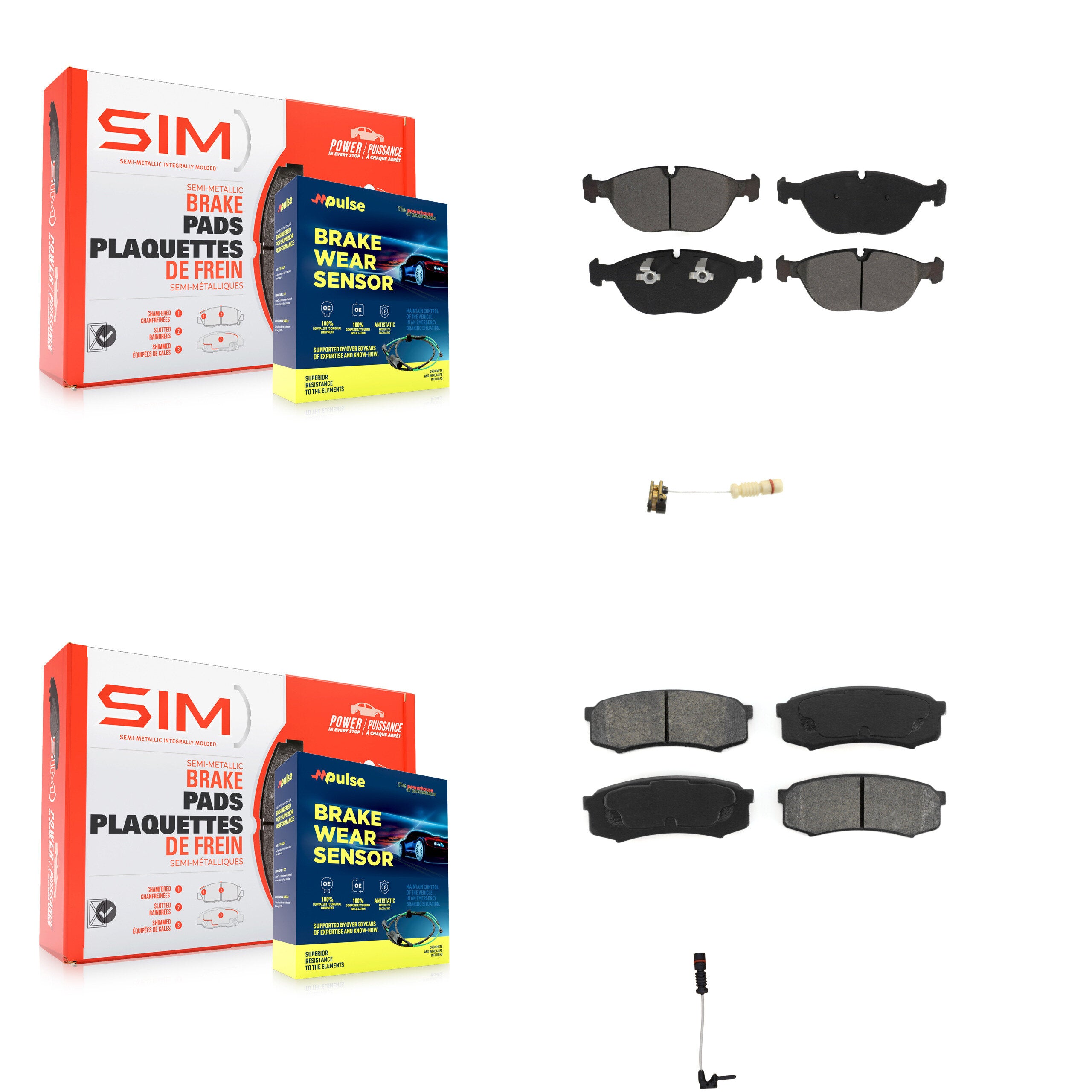 SIM KSW-100019 Disc Brake Pad for 2000 Mercedes-Benz C43 AMG - Front and Rear