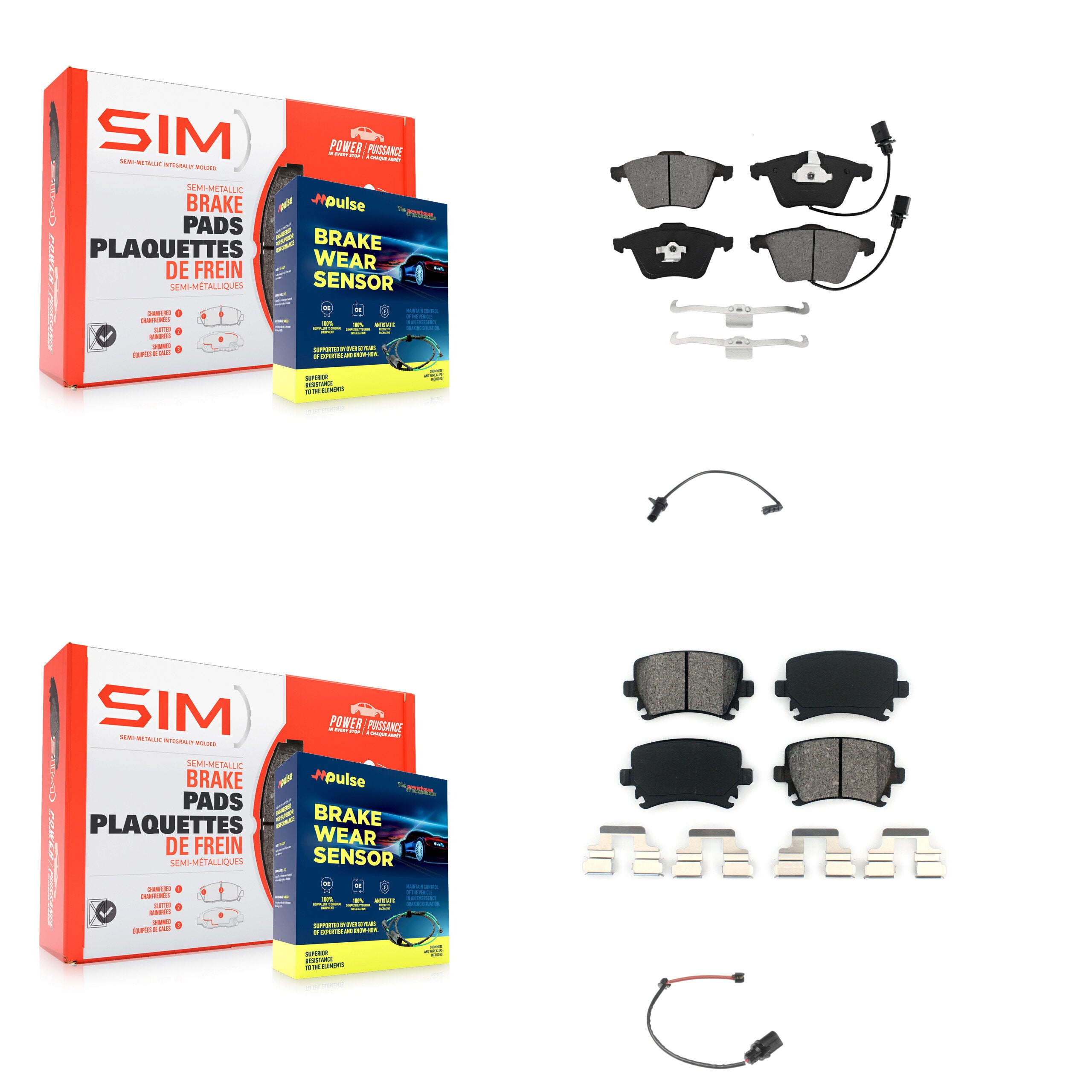 SIM KSW-100022 Disc Brake Pad for 2011 Audi A6 - Front and Rear