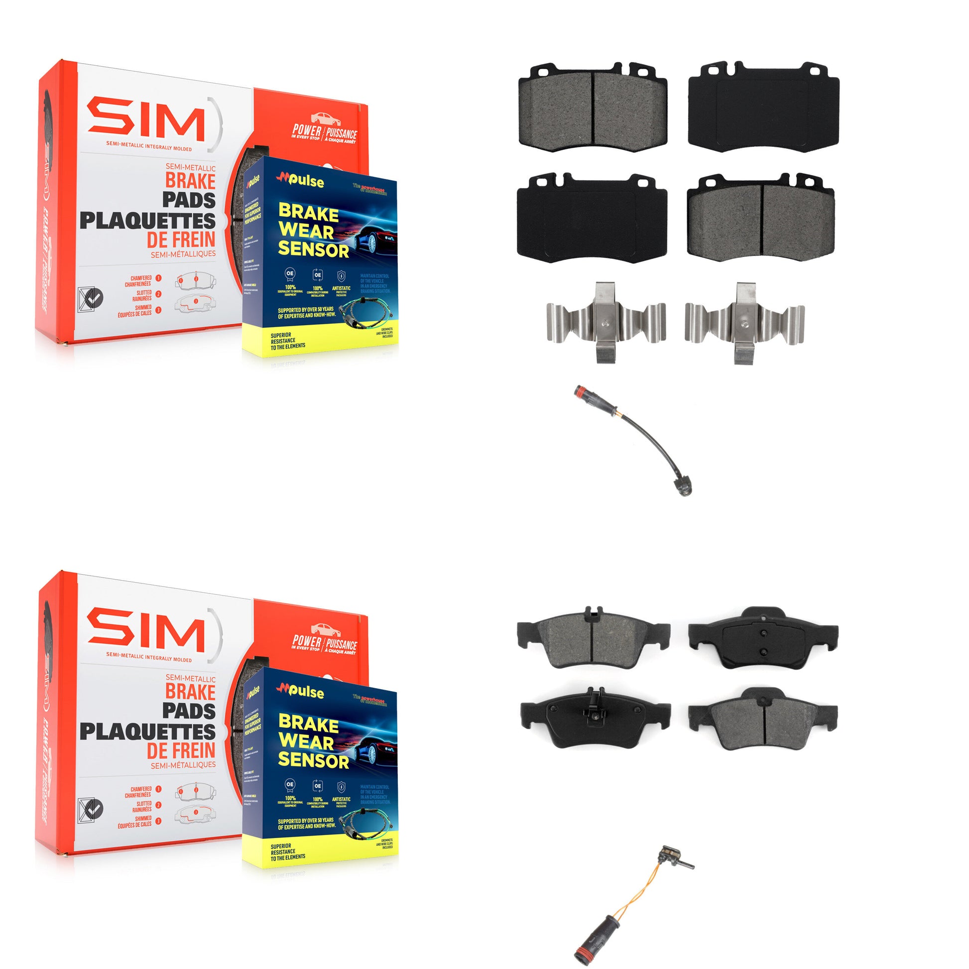 SIM KSW-100032 Disc Brake Pad for 2003-2006 Mercedes-Benz SL500 - Front and Rear