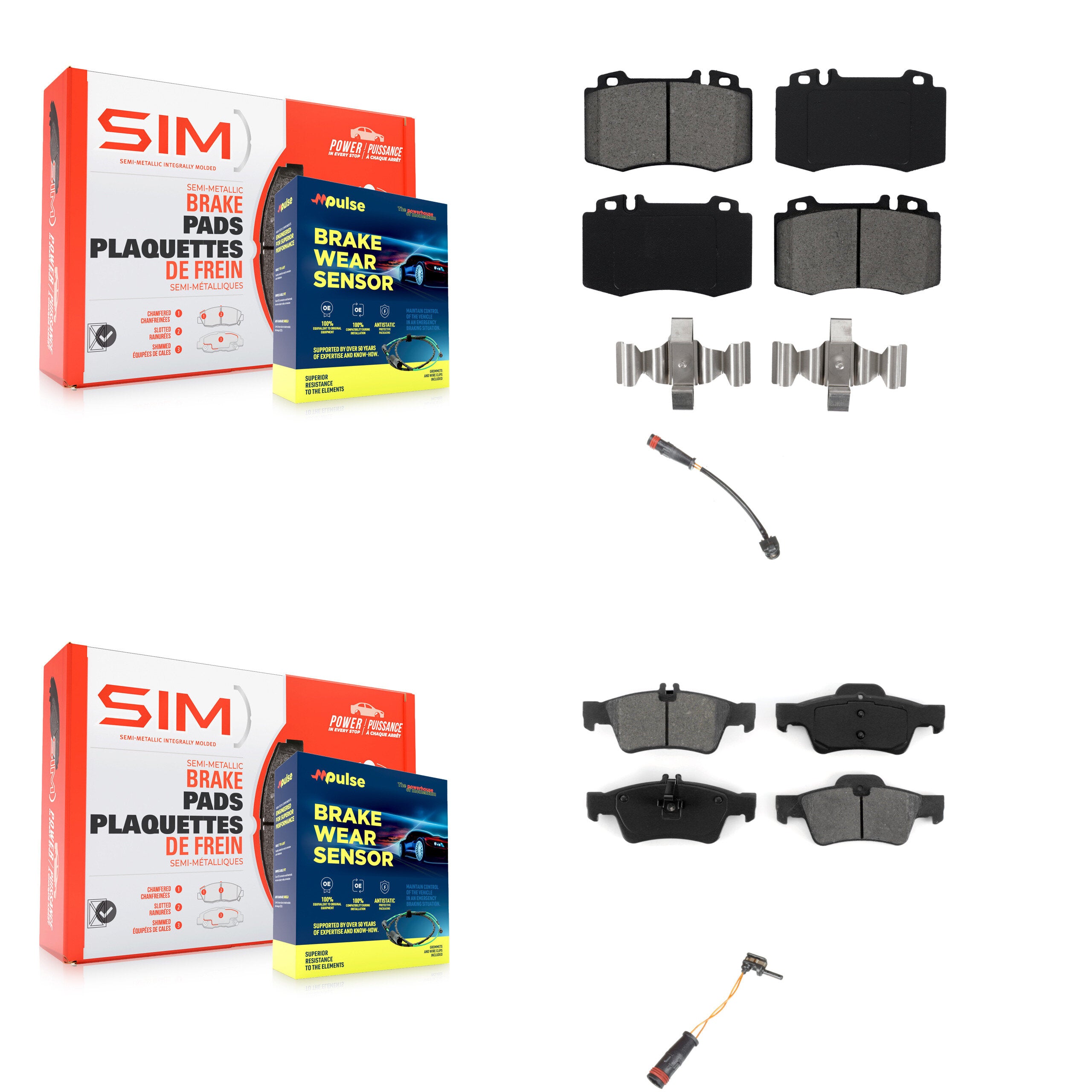 SIM KSW-100032 Disc Brake Pad for 2003-2006 Mercedes-Benz SL500 - Front and Rear