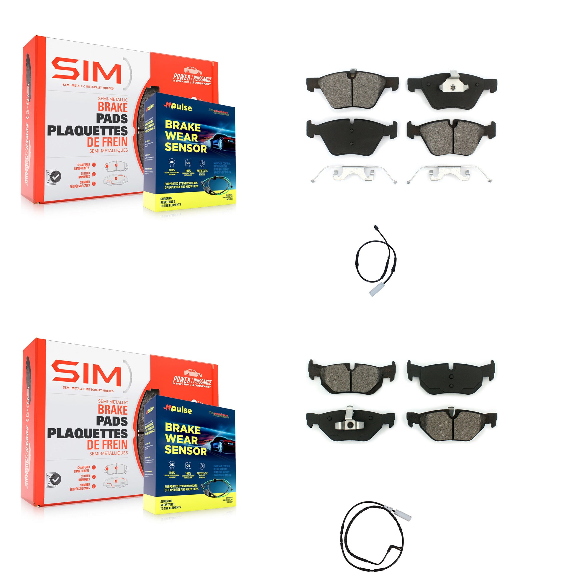 SIM KSW-100034 Disc Brake Pad for 2010-2012 BMW 128i - Front and Rear