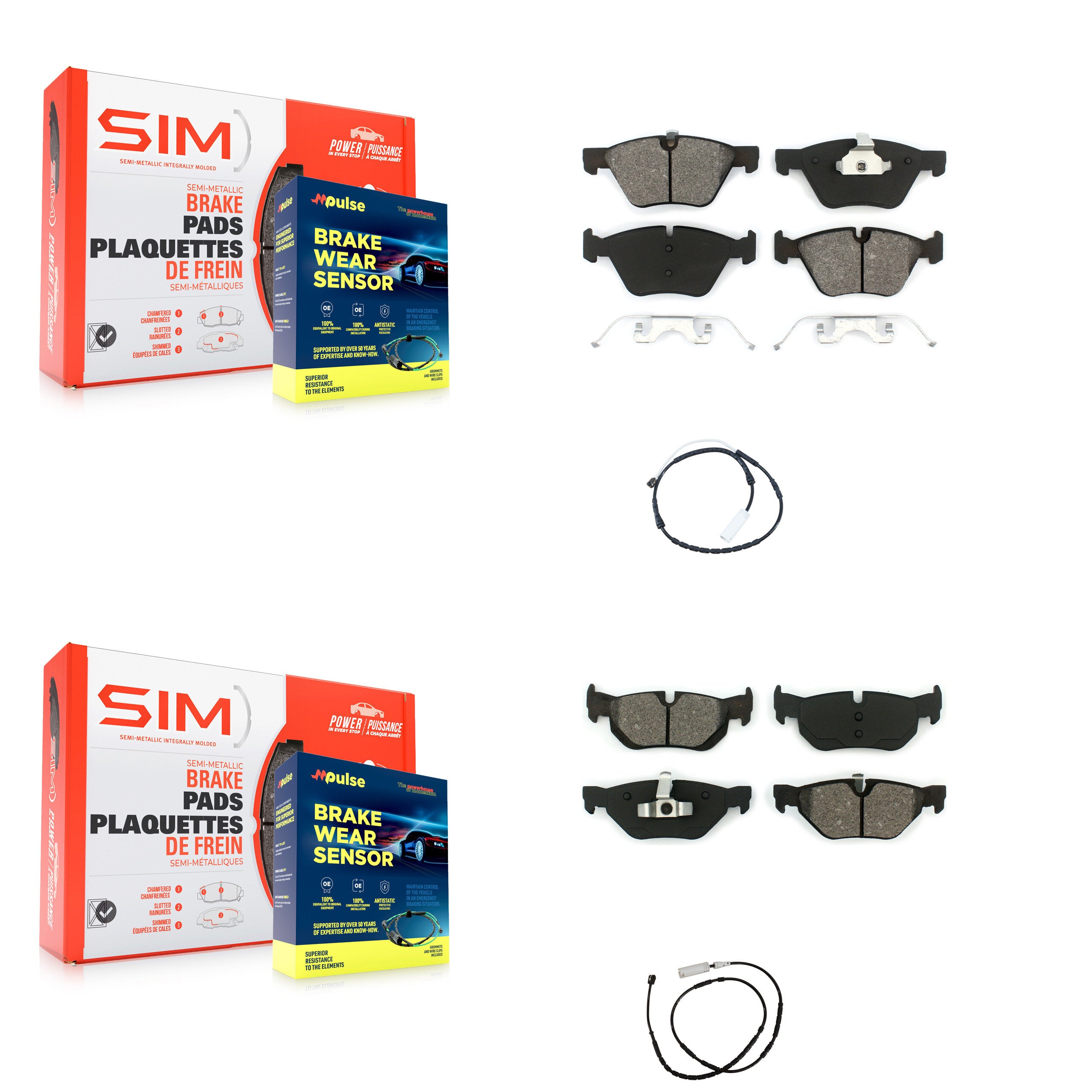 SIM KSW-100036 Disc Brake Pad for 2012 BMW X1 - Front and Rear