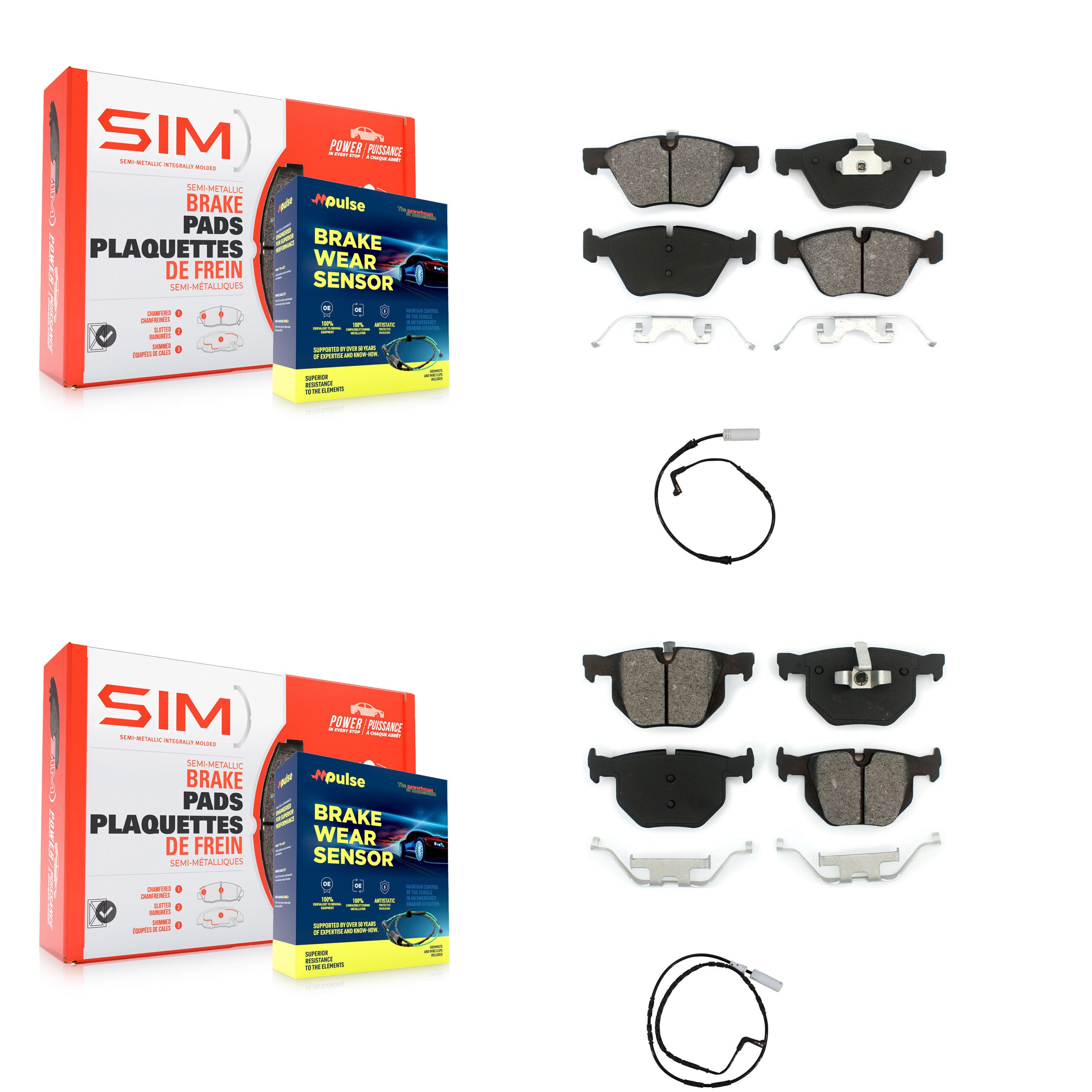 SIM KSW-100039 Disc Brake Pad for 2006 BMW 330i - Front and Rear