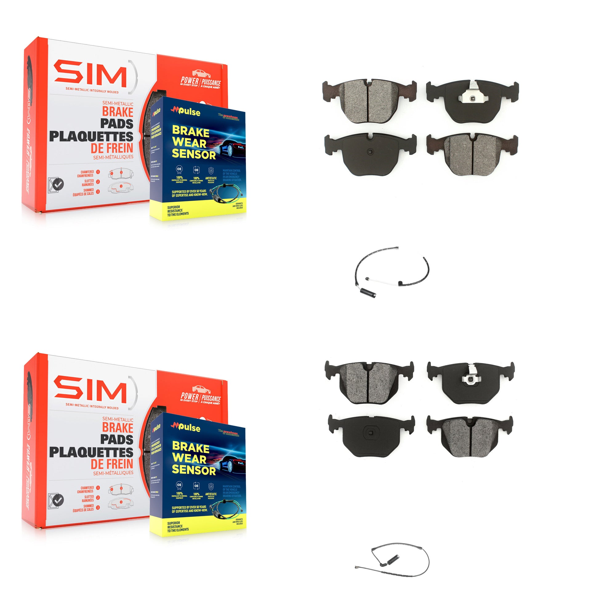 SIM KSW-100044 Disc Brake Pad for 2000-2006 BMW X5 - Front and Rear