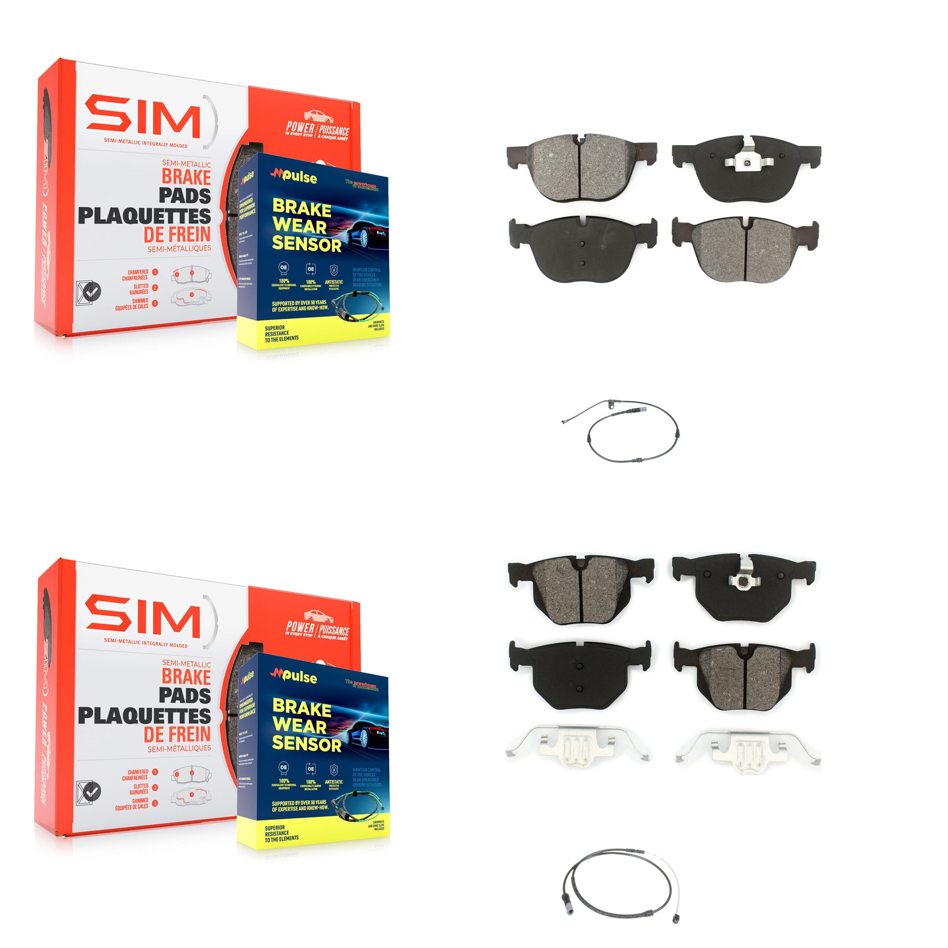 SIM KSW-100048 Disc Brake Pad for 2011-2019 BMW X6, BMW X5 - Front and Rear