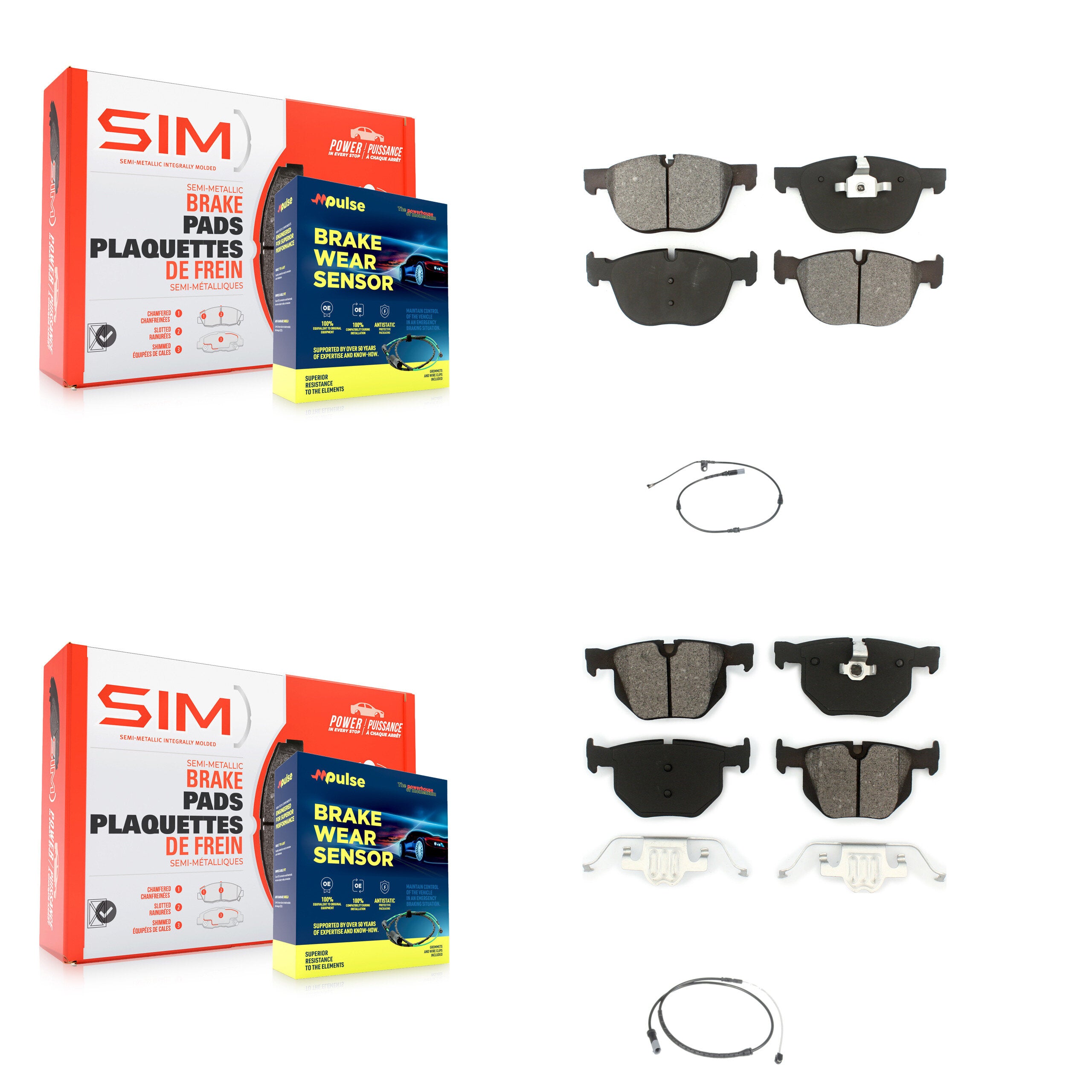 SIM KSW-100048 Disc Brake Pad for 2011-2019 BMW X6, BMW X5 - Front and Rear