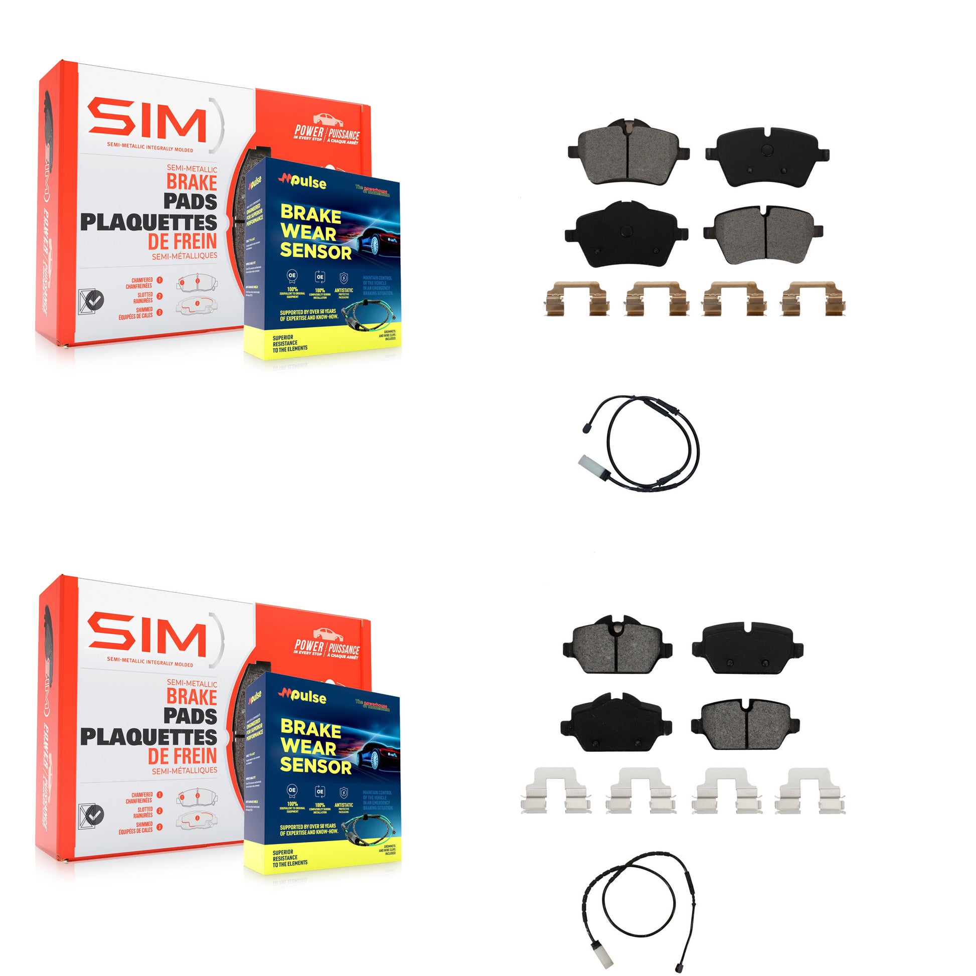 SIM KSW-100053 Disc Brake Pad for 2011-2016 Mini Cooper Paceman, Mini Cooper Countryman - Front and Rear