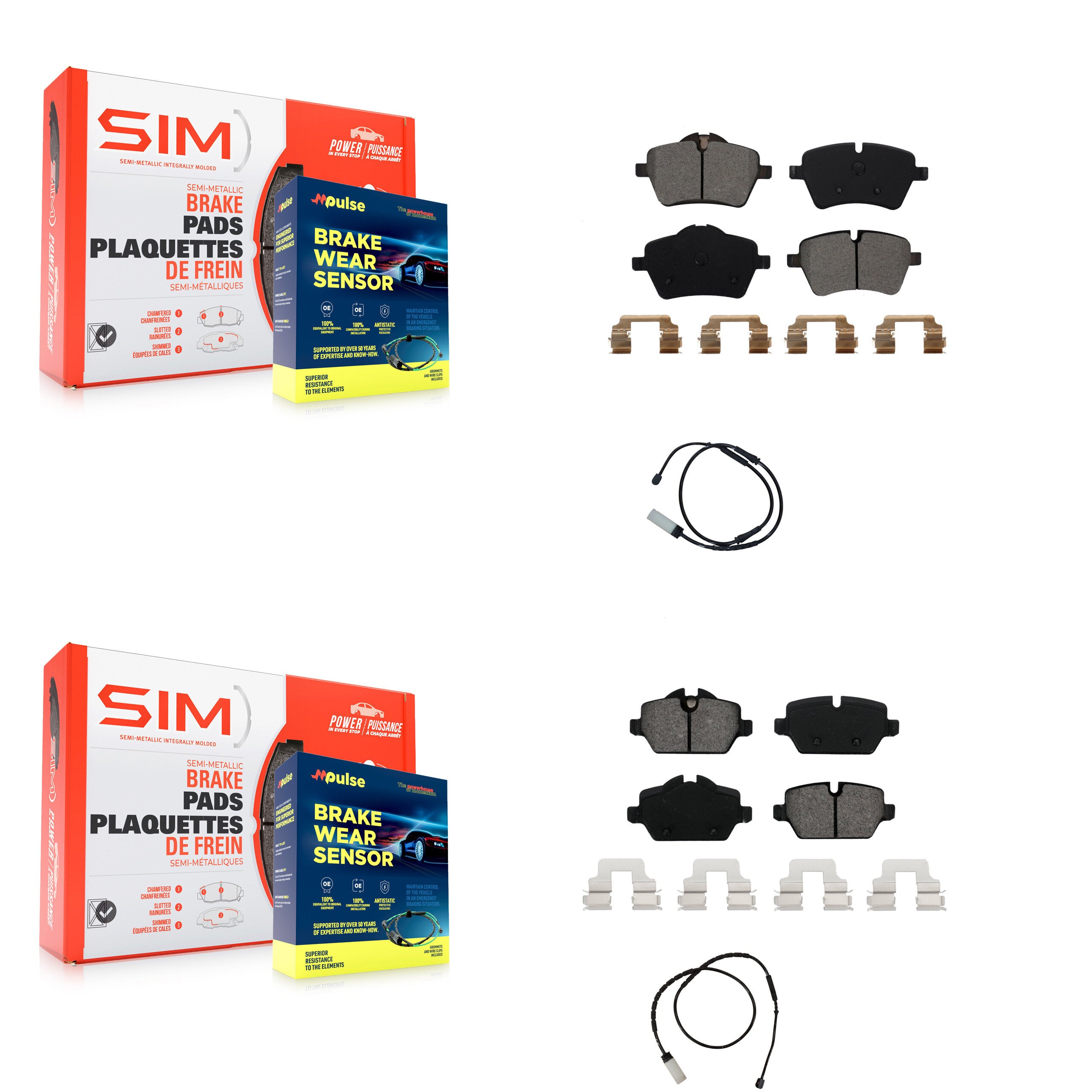 SIM KSW-100053 Disc Brake Pad for 2011-2016 Mini Cooper Paceman, Mini Cooper Countryman - Front and Rear