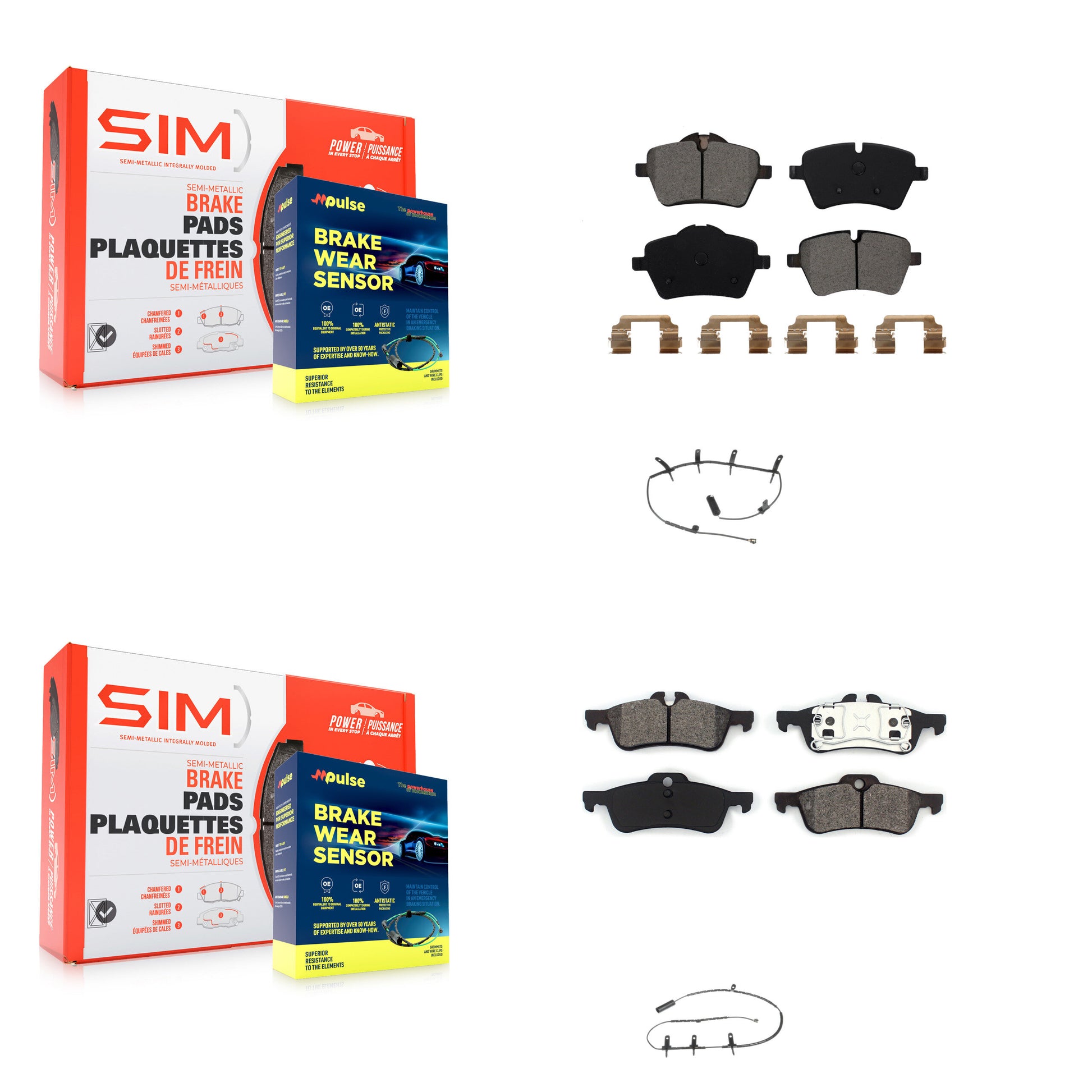 SIM KSW-100054 Disc Brake Pad for 2002-2008 Mini Cooper - Front and Rear