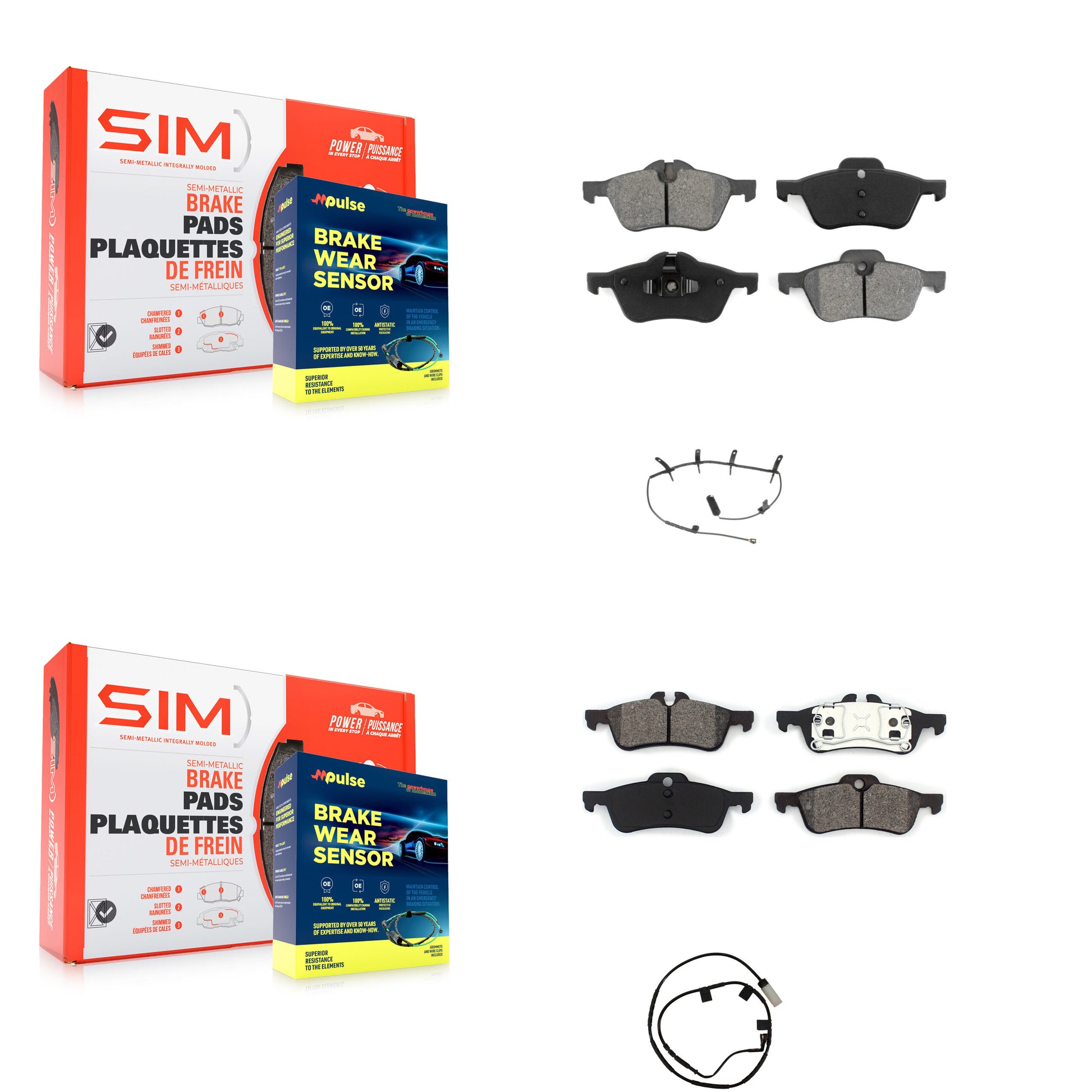 SIM KSW-100059 Disc Brake Pad for 2006 Mini Cooper - Front and Rear
