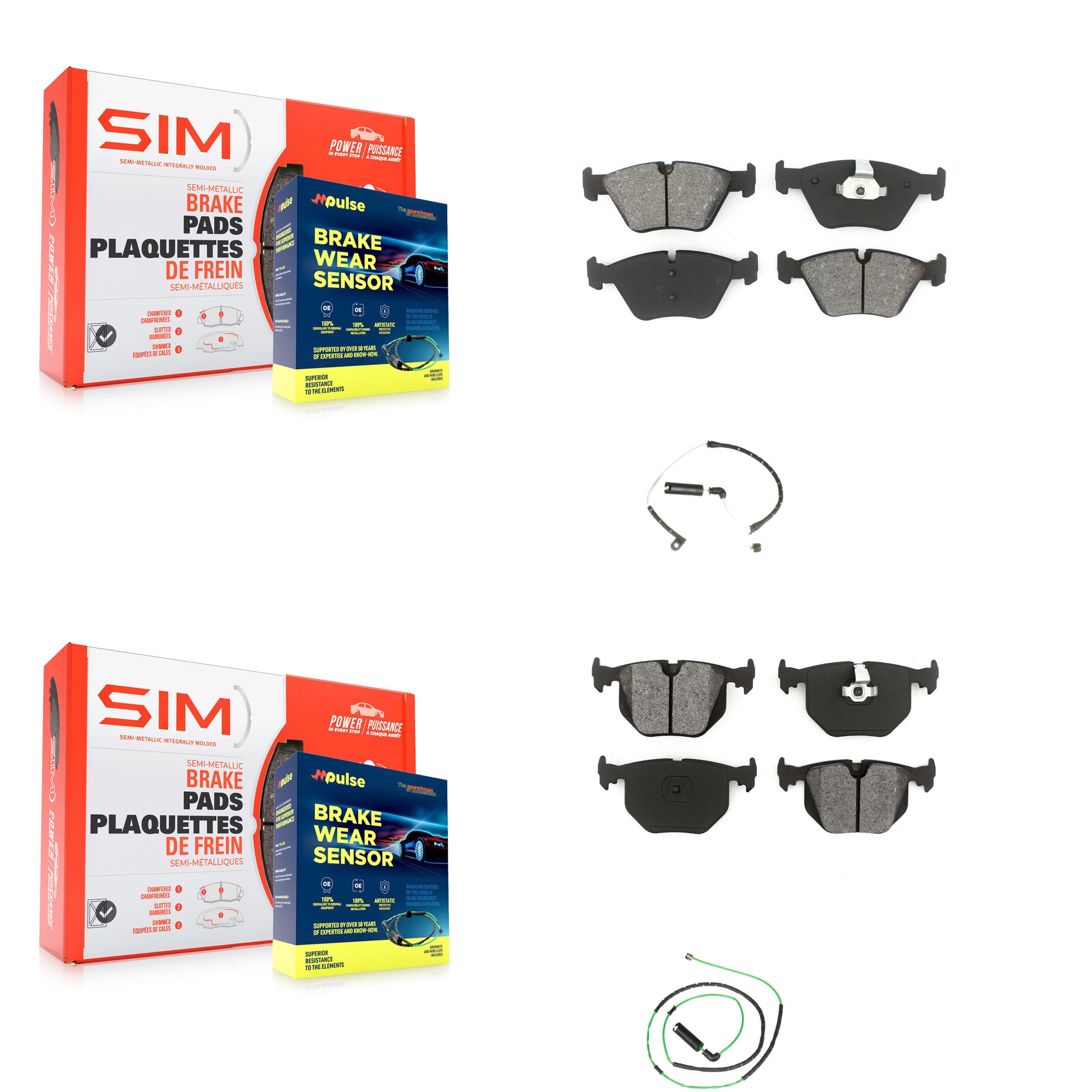 SIM KSW-100070 Disc Brake Pad for 2006-2008 BMW Z4 - Front and Rear