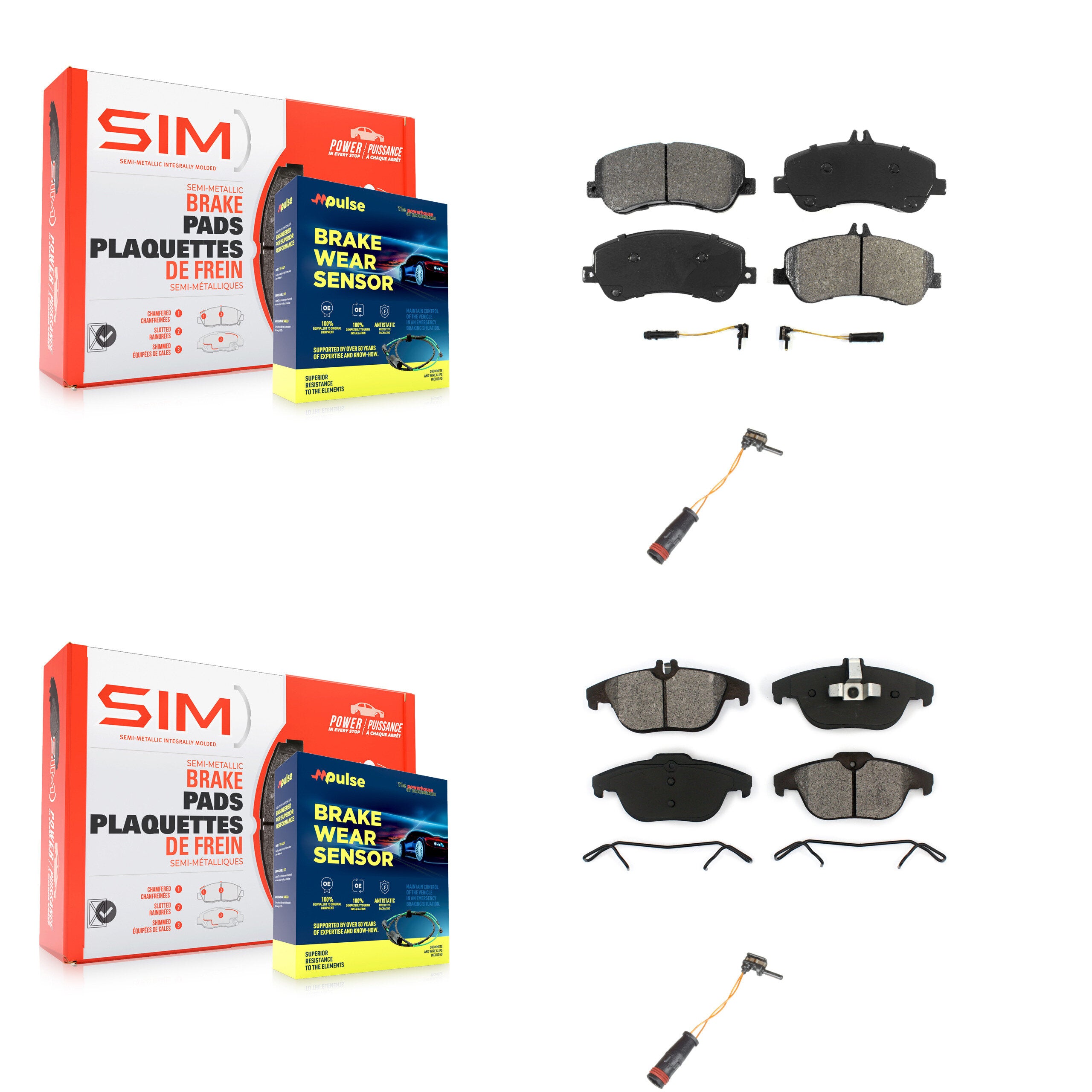 SIM KSW-100082 Disc Brake Pad for 2010-2015 Mercedes-Benz GLK250, Mercedes-Benz GLK350 - Front and Rear