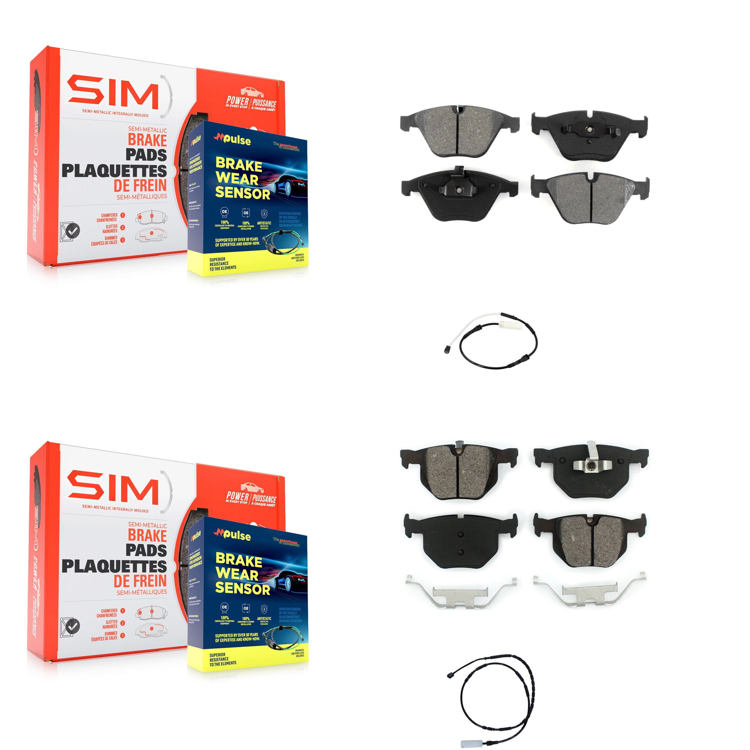 SIM KSW-100087 Disc Brake Pad for 2011-2013 BMW 335i, BMW 335d, BMW 335is - Front and Rear