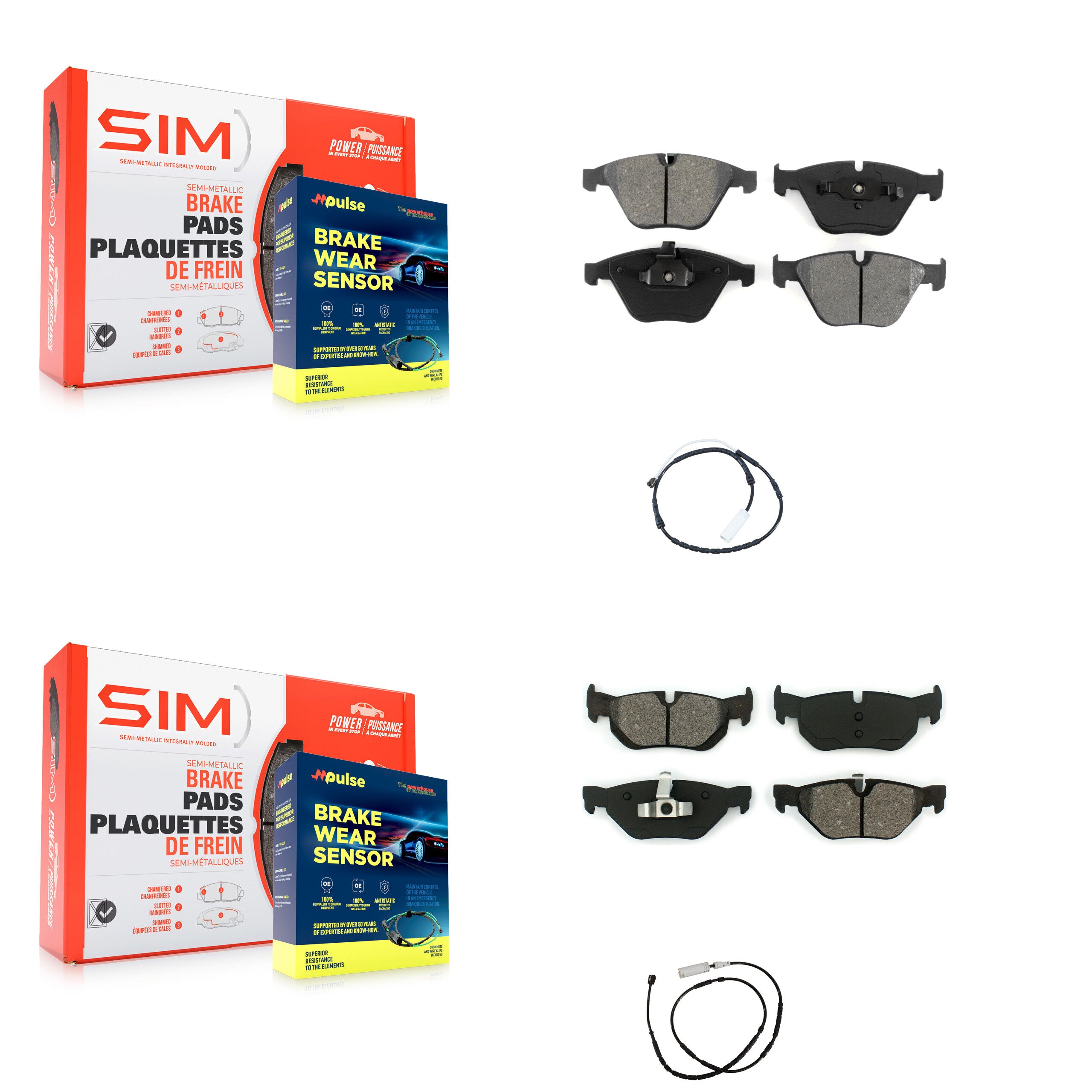 SIM KSW-100089 Disc Brake Pad for 2013 BMW X1 - Front and Rear