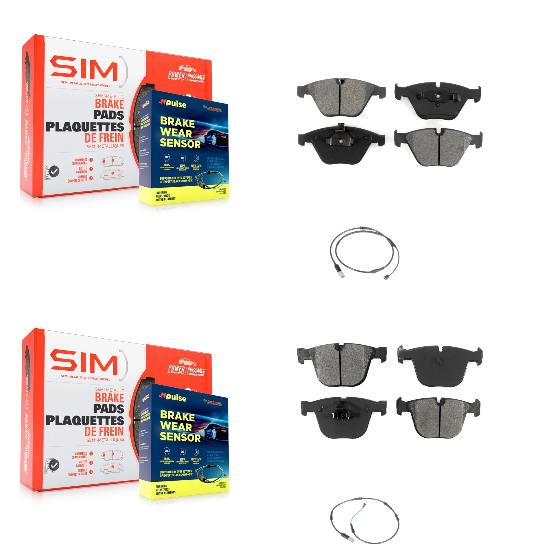 SIM KSW-100096 Disc Brake Pad for 2010 BMW 535i - Front and Rear