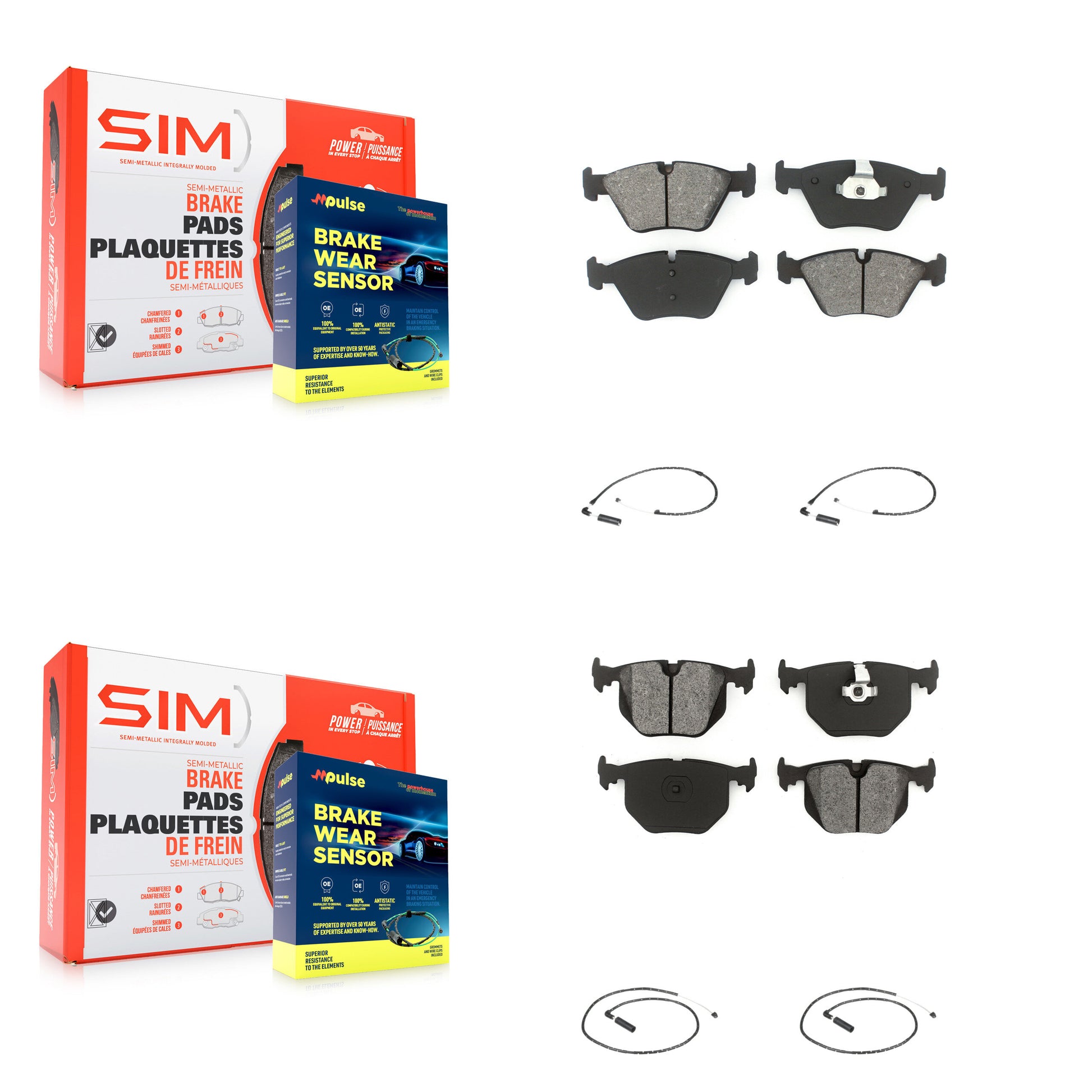 SIM KSW-100103 Disc Brake Pad for 2004-2010 BMW X3 - Front and Rear