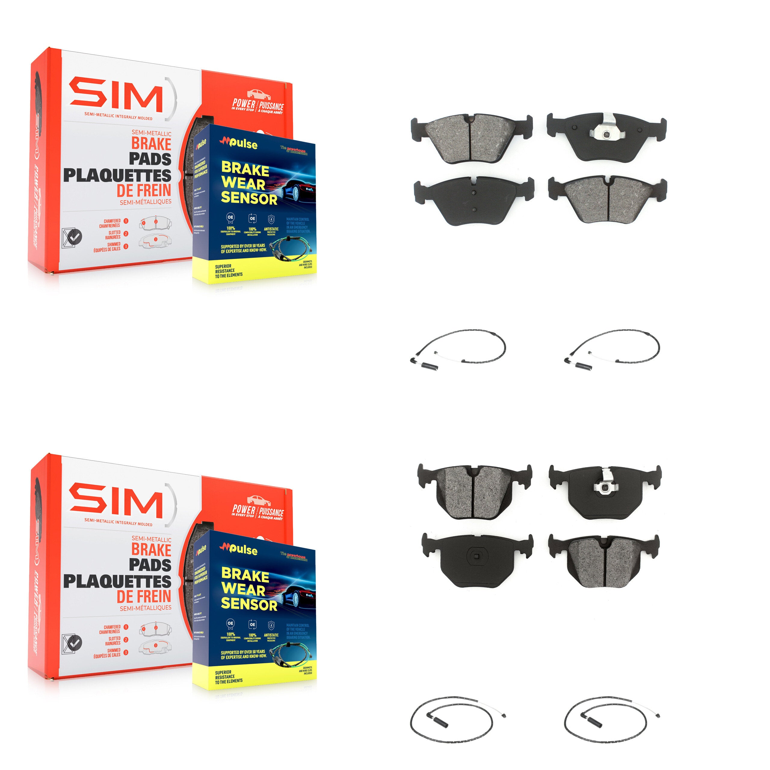 SIM KSW-100103 Disc Brake Pad for 2004-2010 BMW X3 - Front and Rear