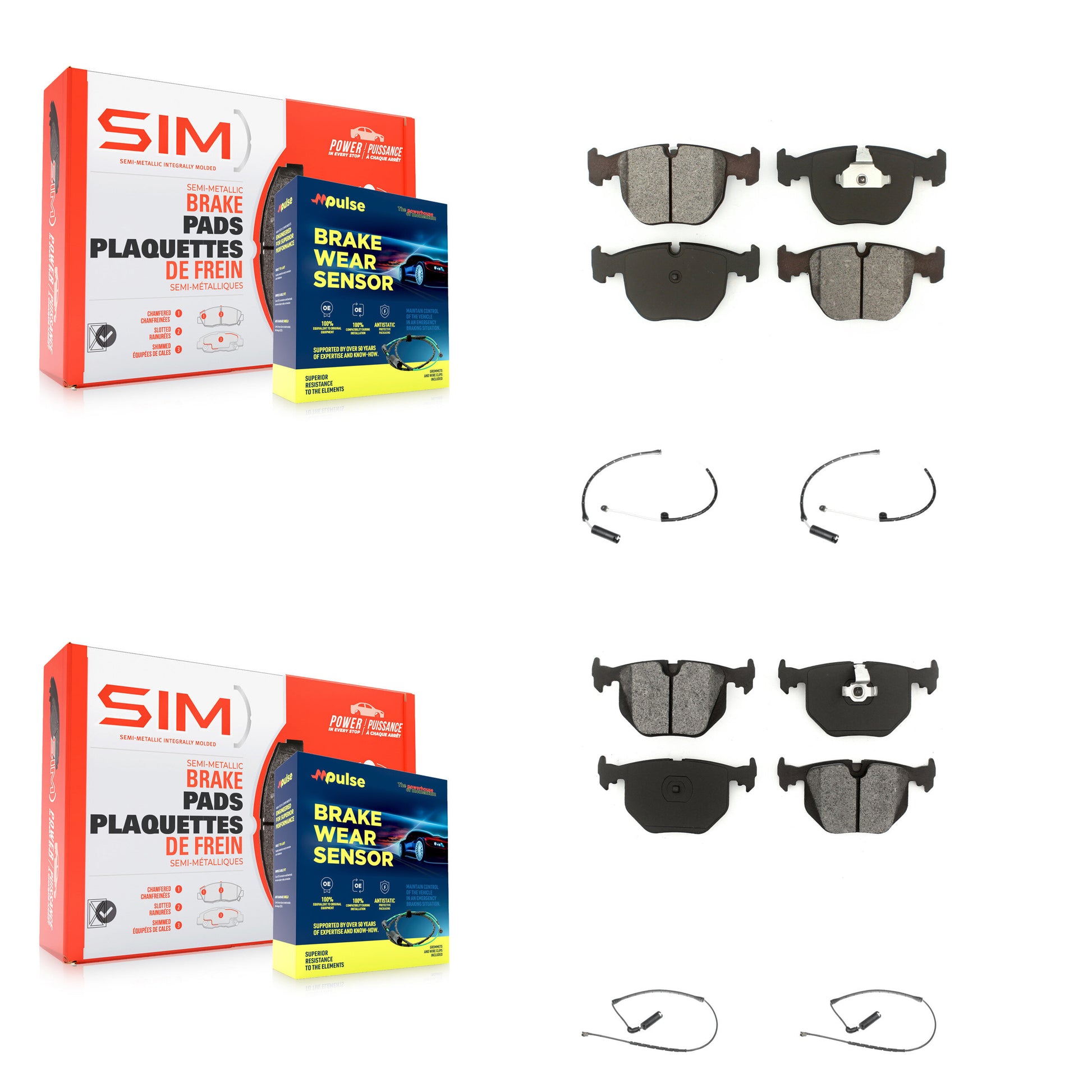 SIM KSW-100105 Disc Brake Pad for 2000-2006 BMW X5 - Front and Rear