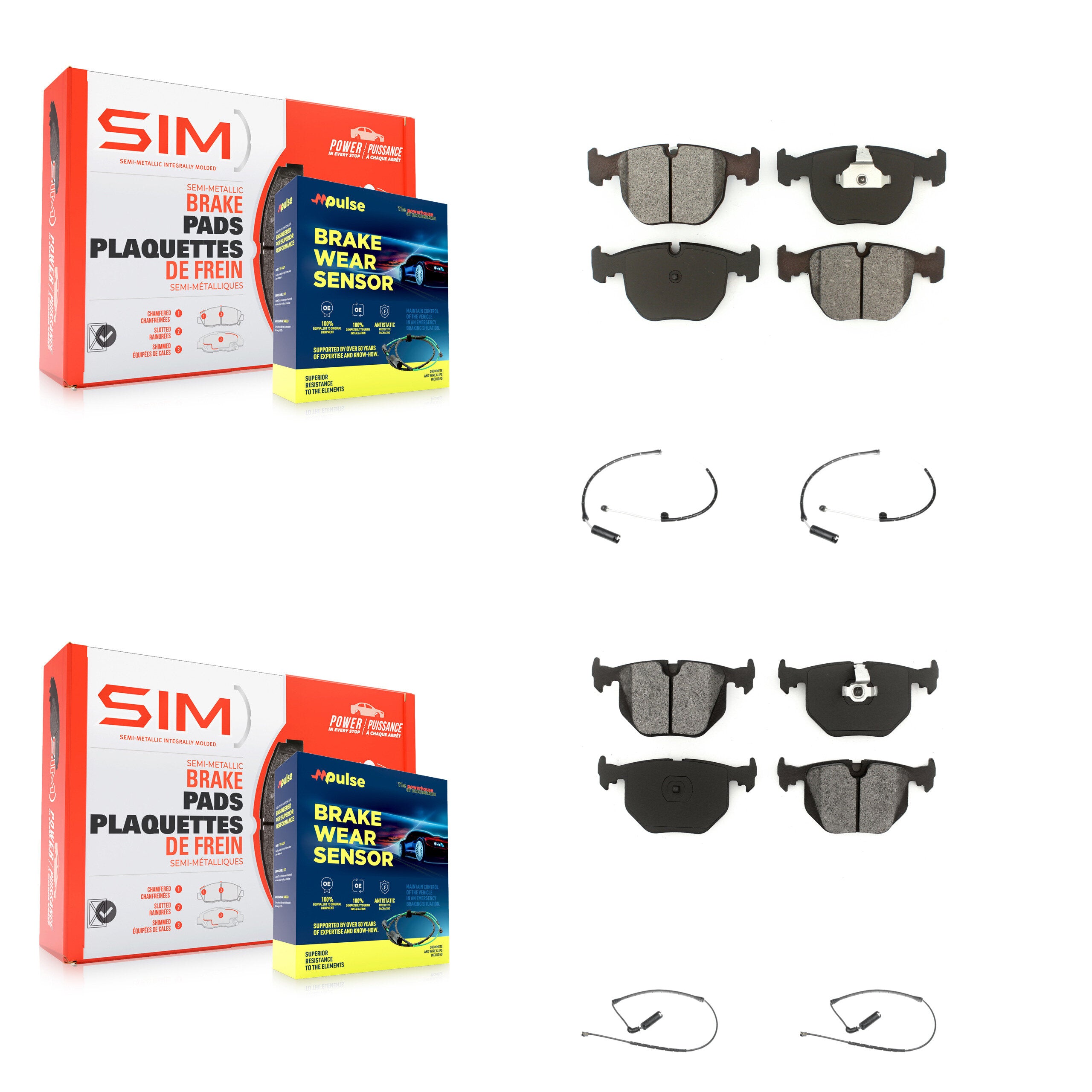 SIM KSW-100105 Disc Brake Pad for 2000-2006 BMW X5 - Front and Rear