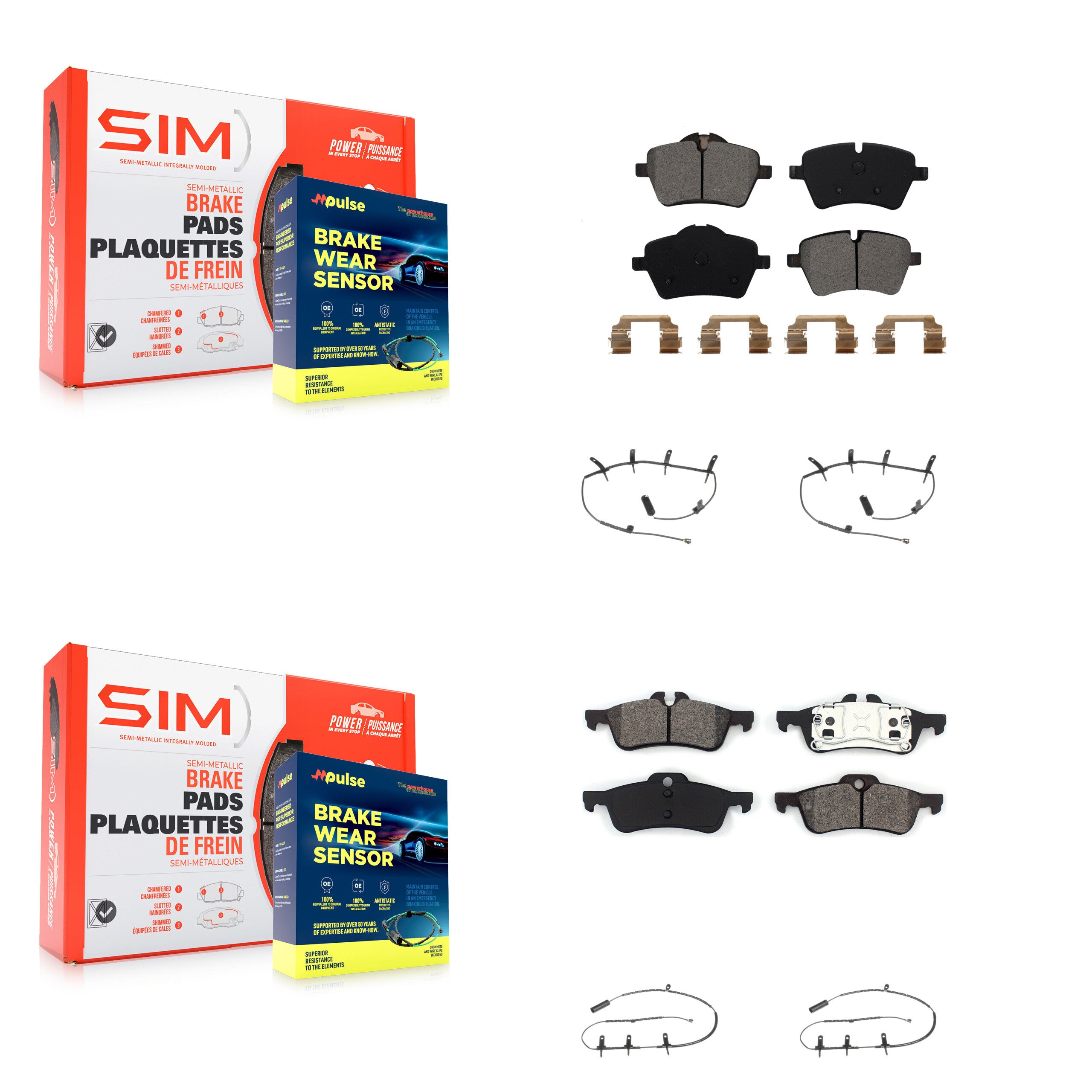 SIM KSW-100106 Disc Brake Pad for 2002-2008 Mini Cooper - Front and Rear
